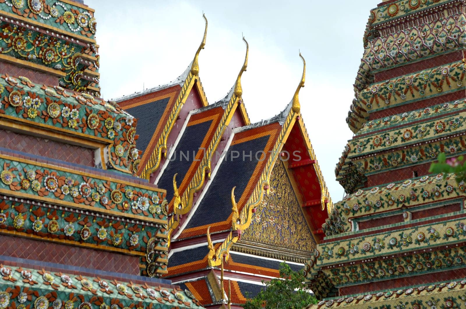 Chofas Temple Roof Wat Pho Temple Bangkok Thailand