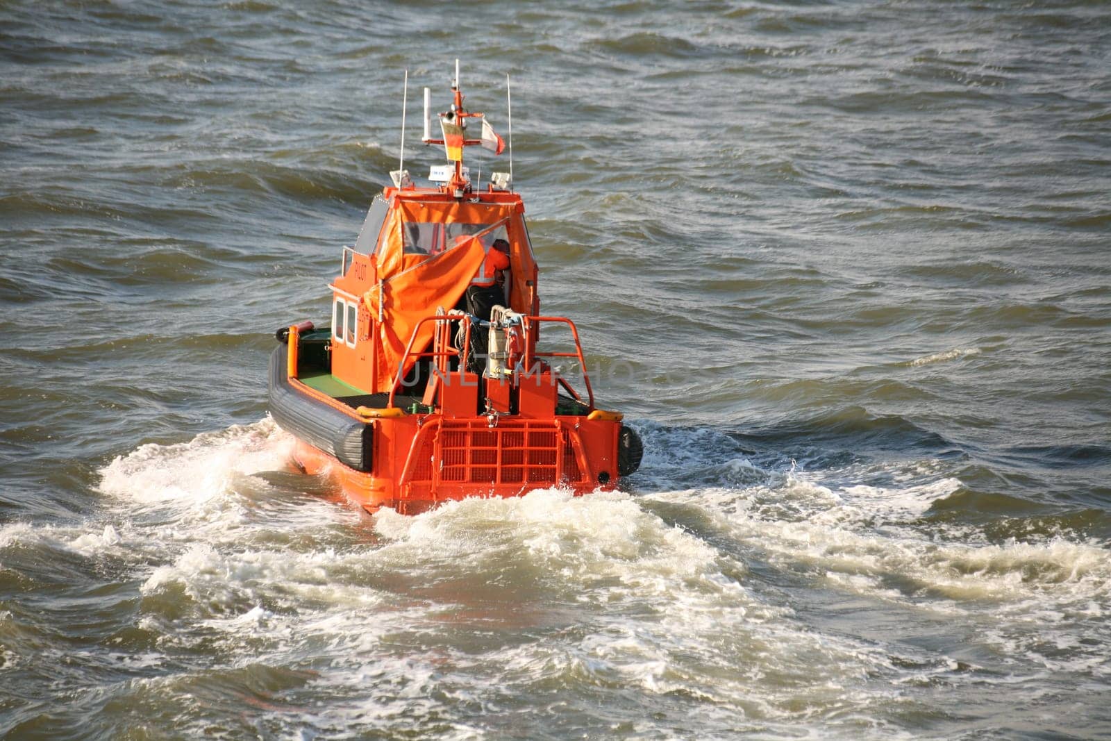 Feeder boat of the Elbe pilots in front of the port of Cuxhaven