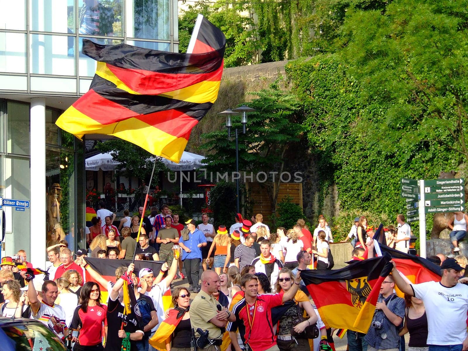 Cheering football fans