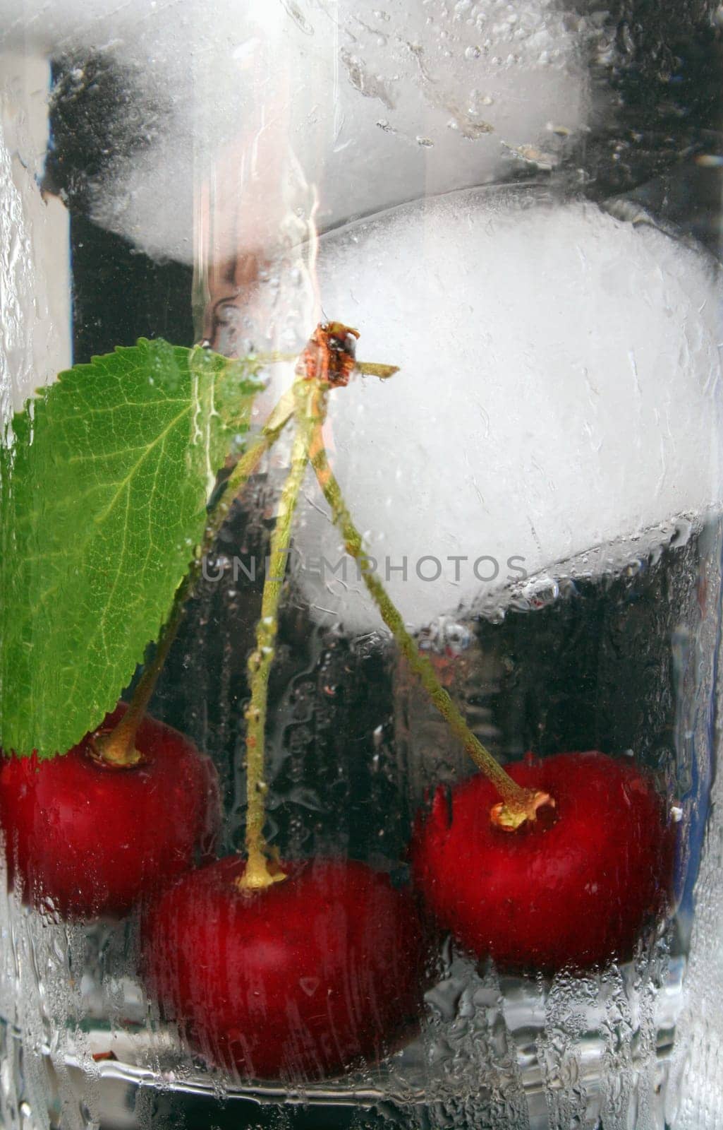 Sour cherries ice cold