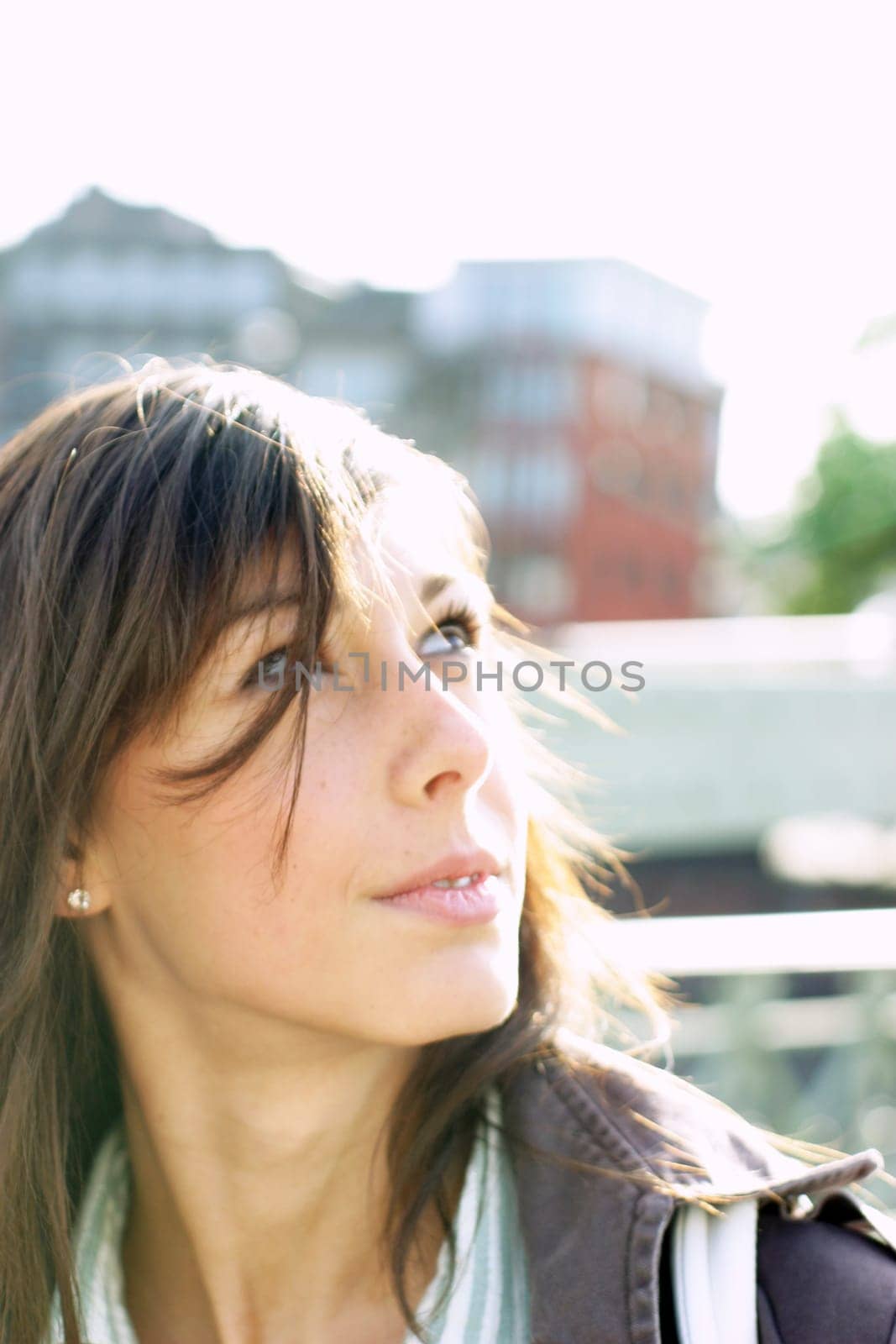 Looking up woman