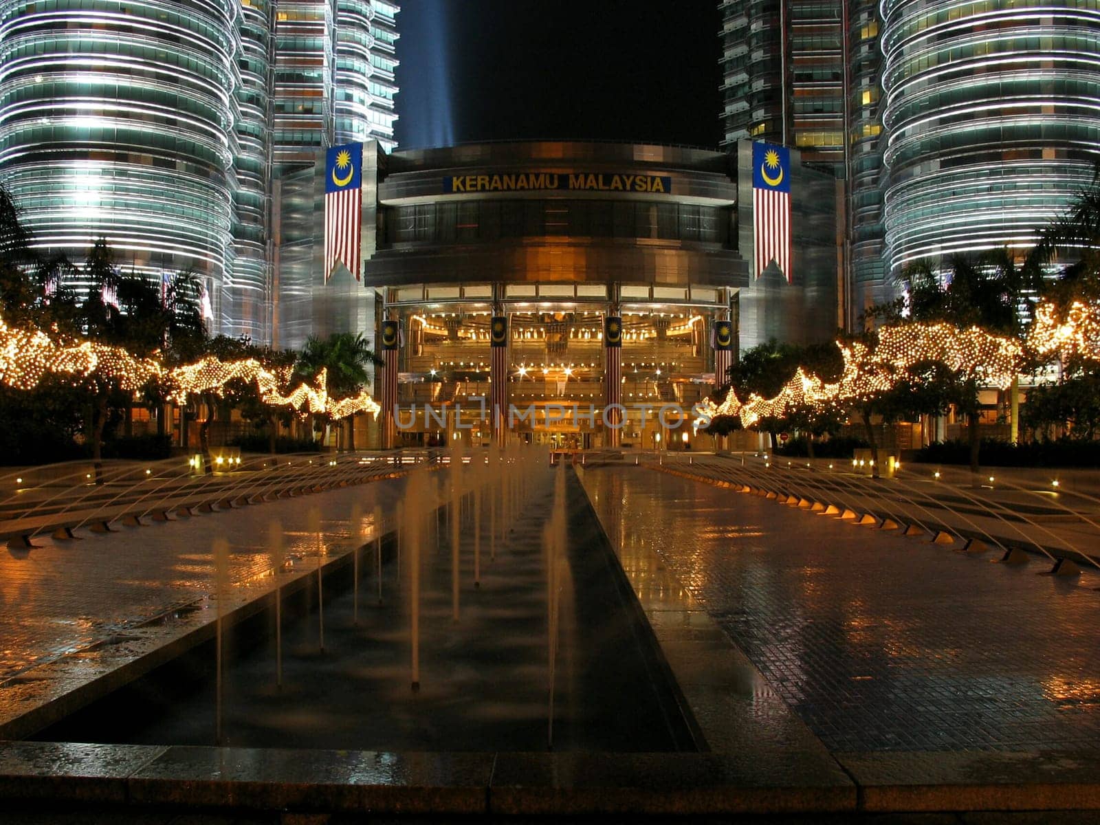 The main entrance of the Petronas Twin Towers in Kuala Lumpur