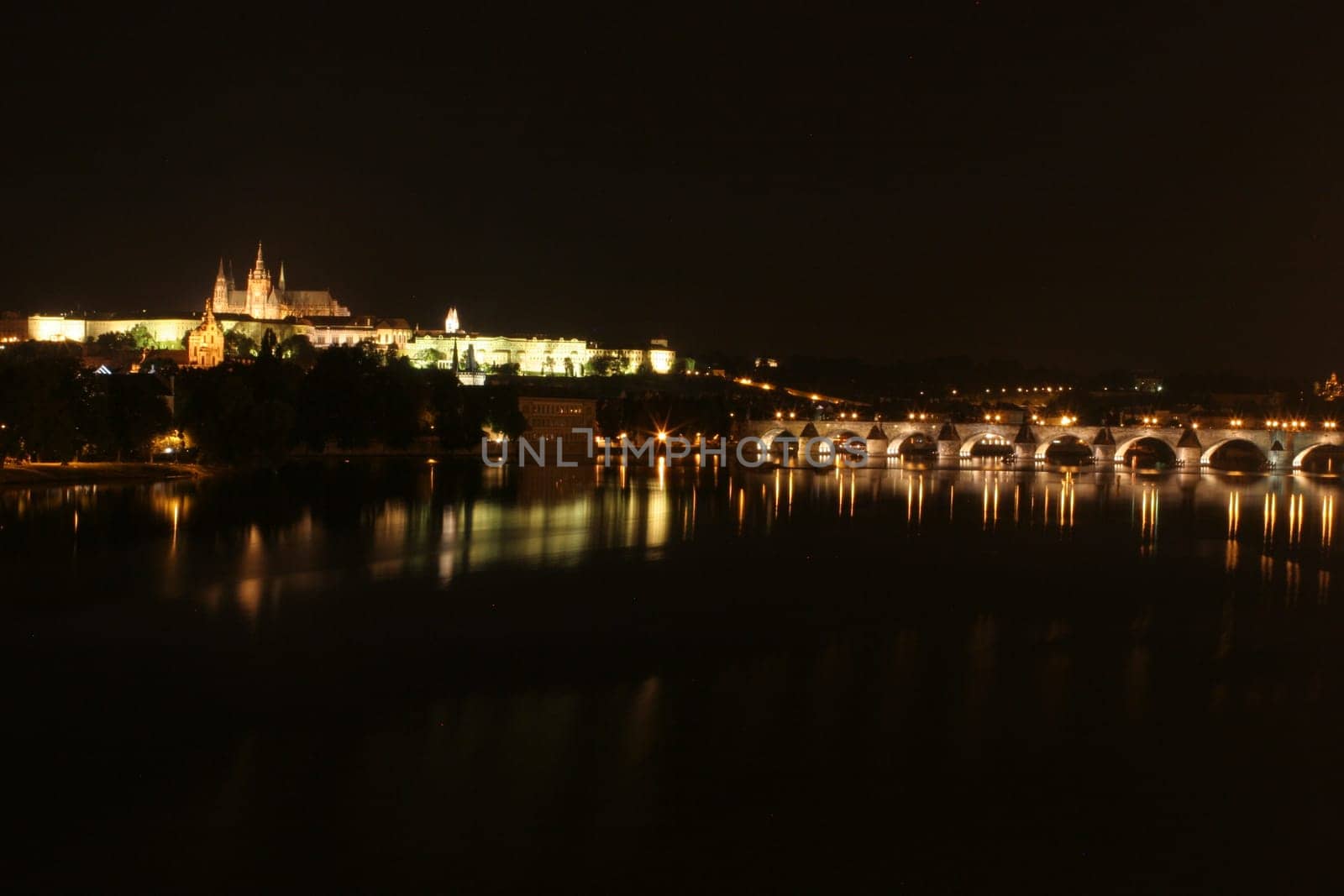 View of the Charles Bridge and the cathedral