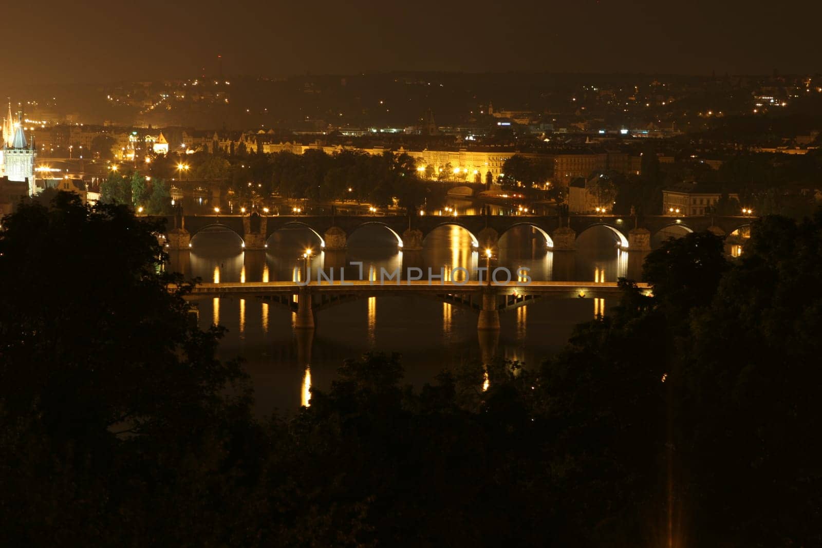 View of the Vltava River at night
