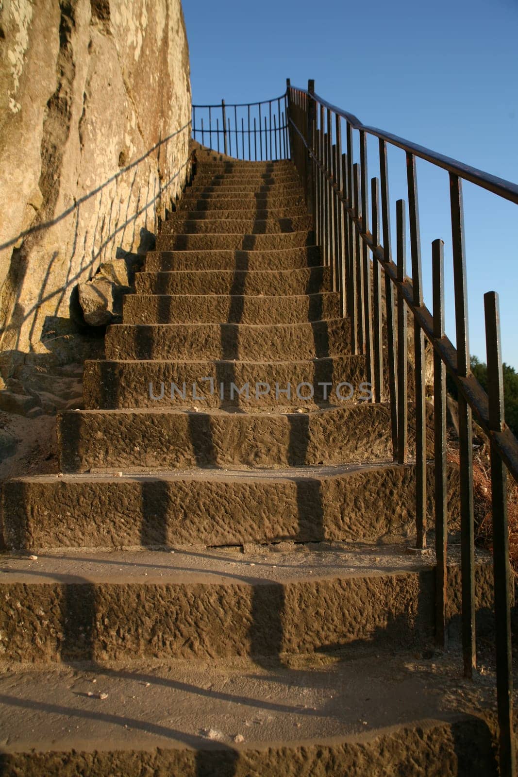 Stairs on the rocks I of the imposing Externsteine in Lipperland