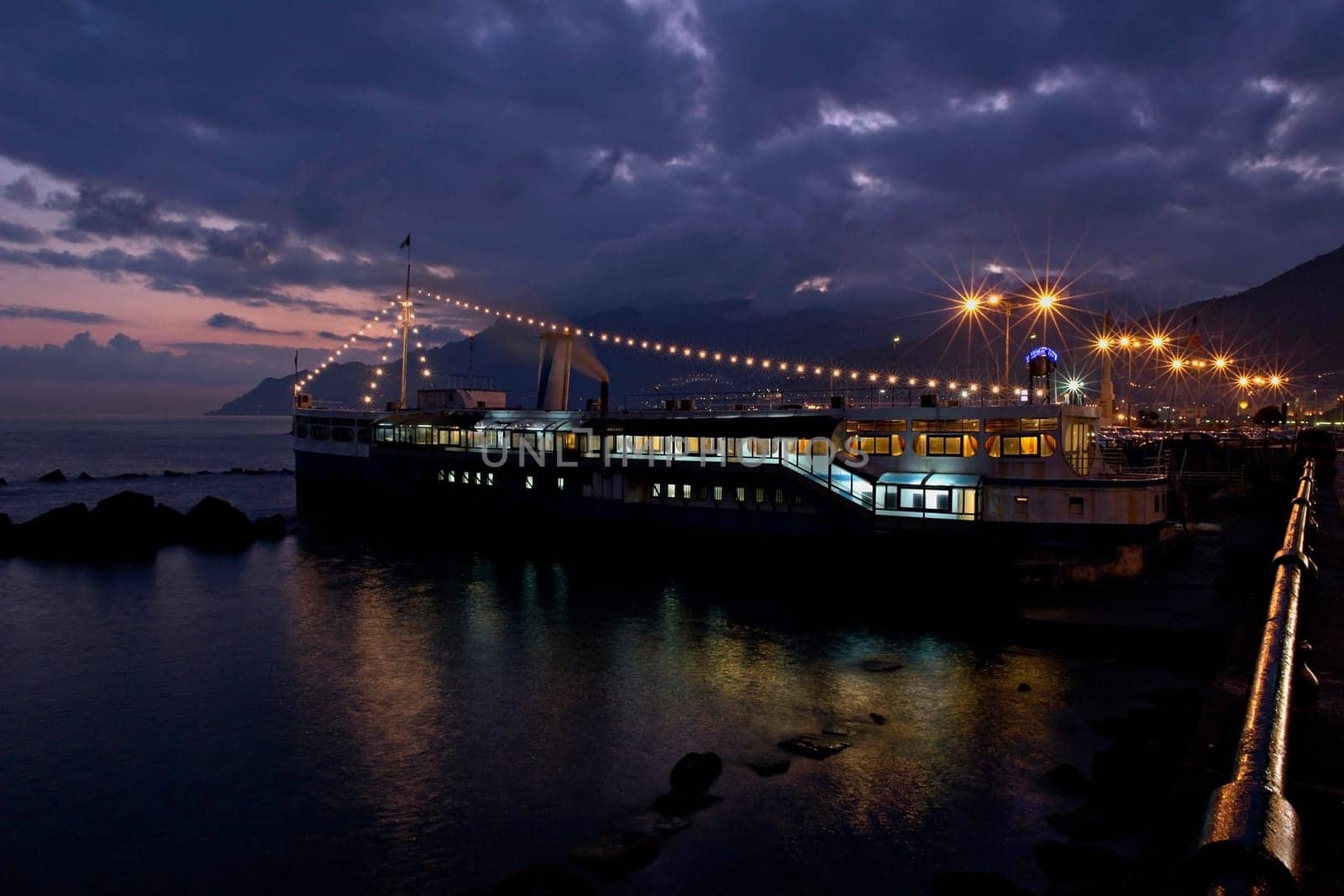 Restaurant ship in the port of Salerno