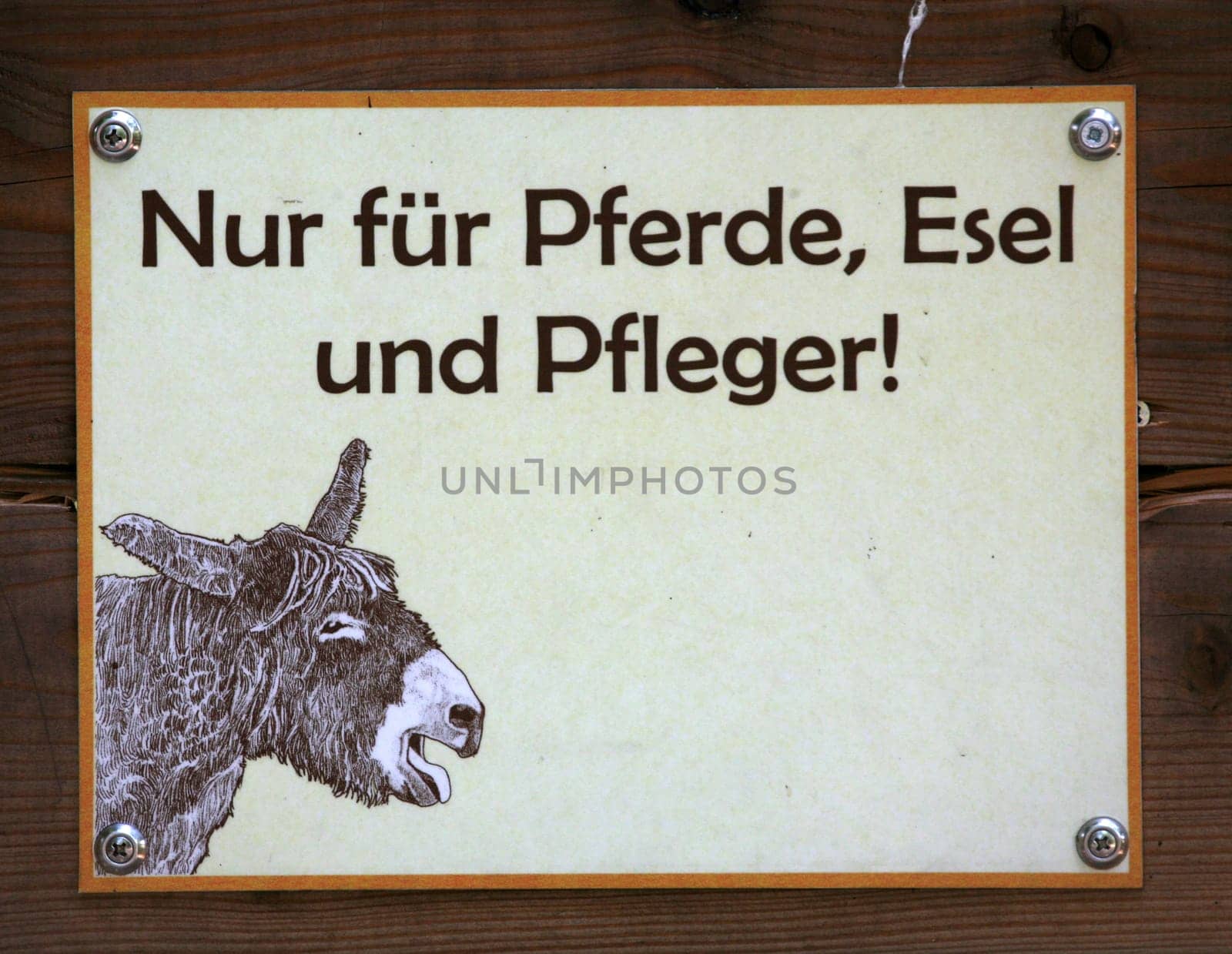 Only for horses,donkeys and grooms!