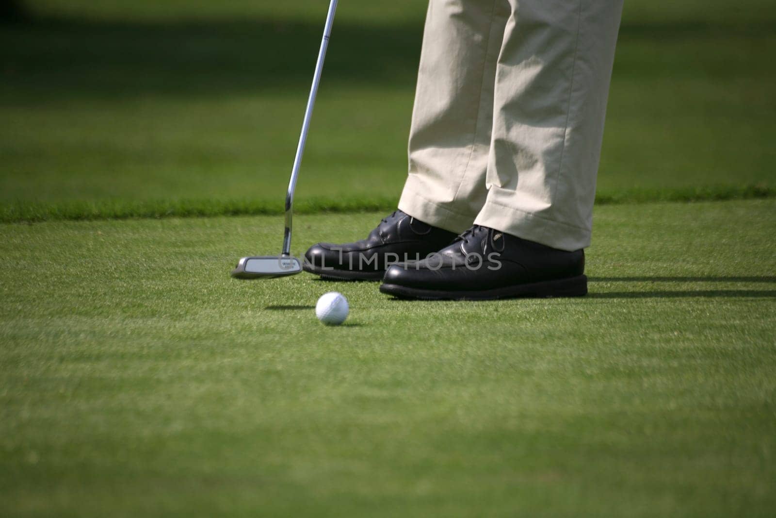 Golfers putting