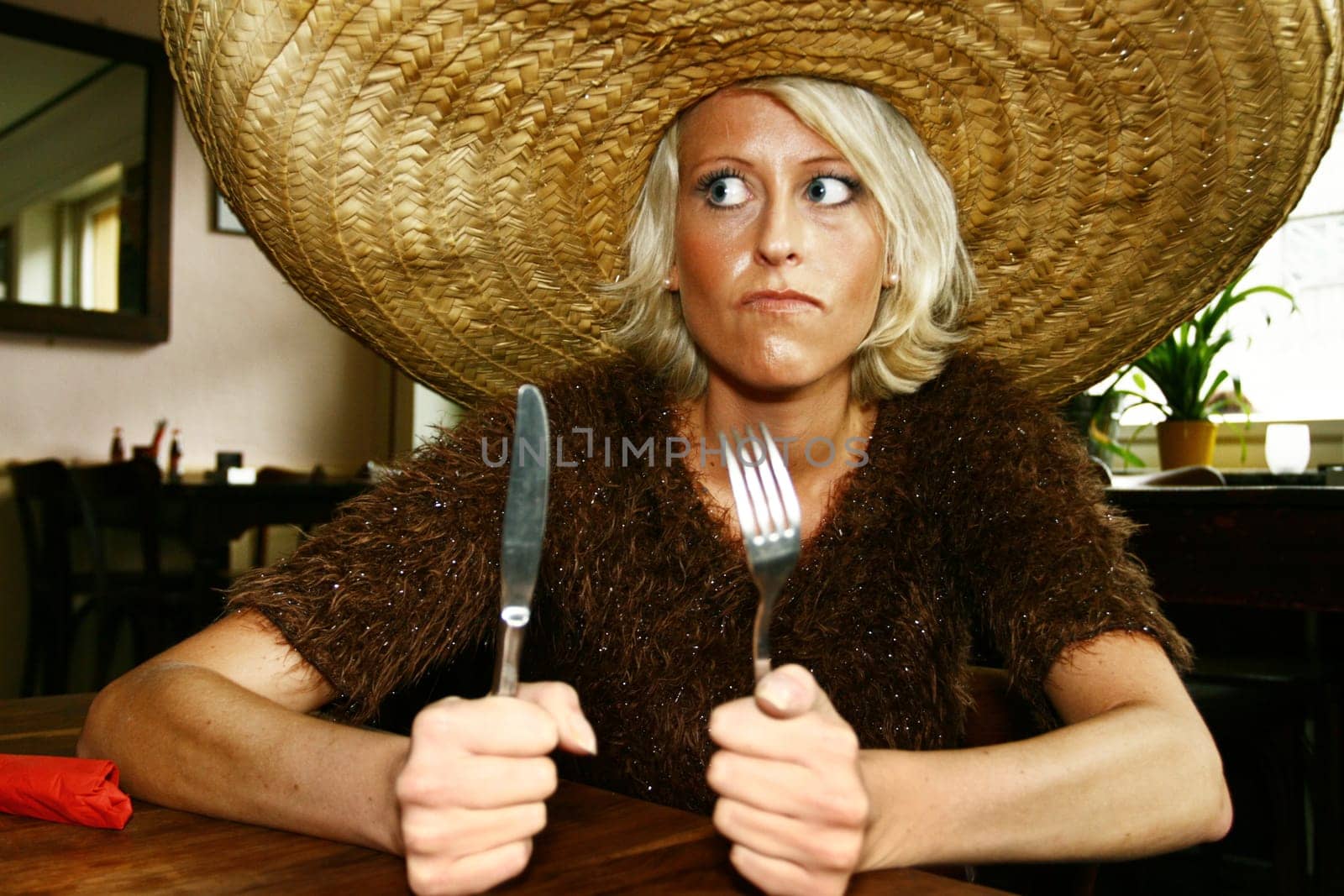 Hungry Mexican woman