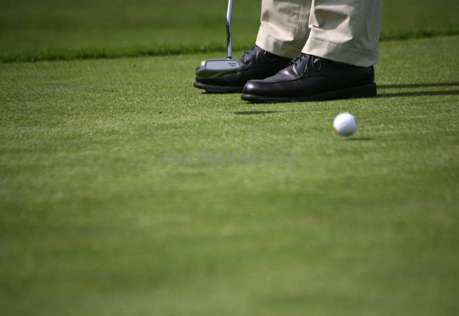 Golfers putting