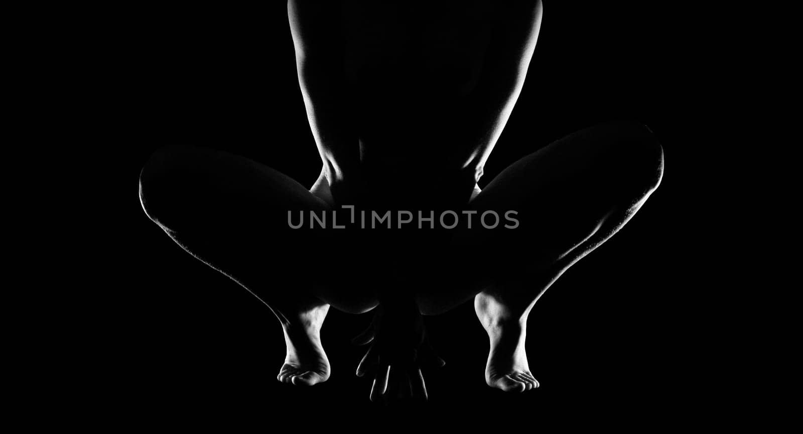 squatting down