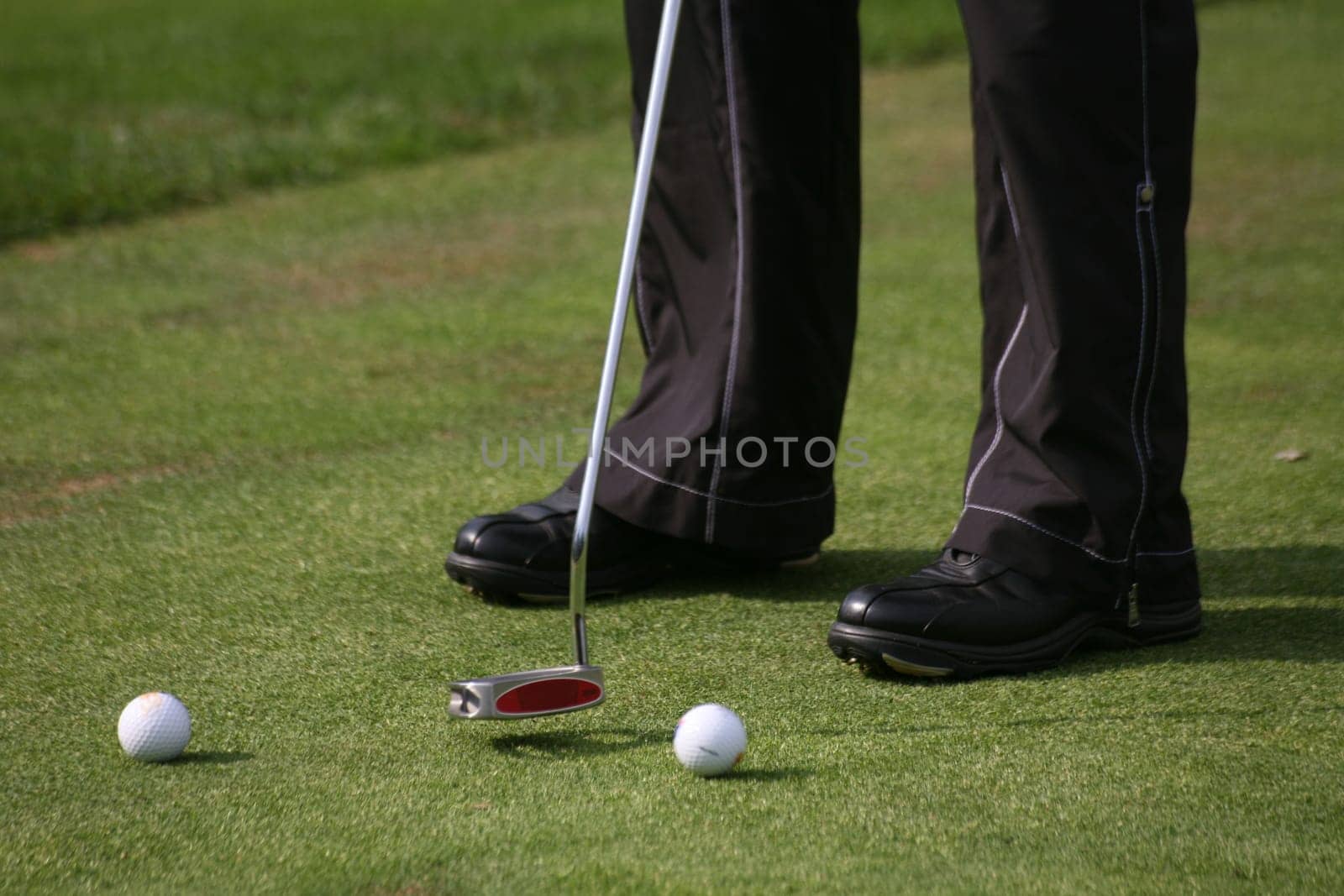 Golfers putting