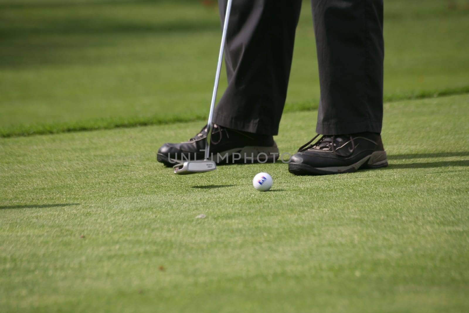 Golfers putting