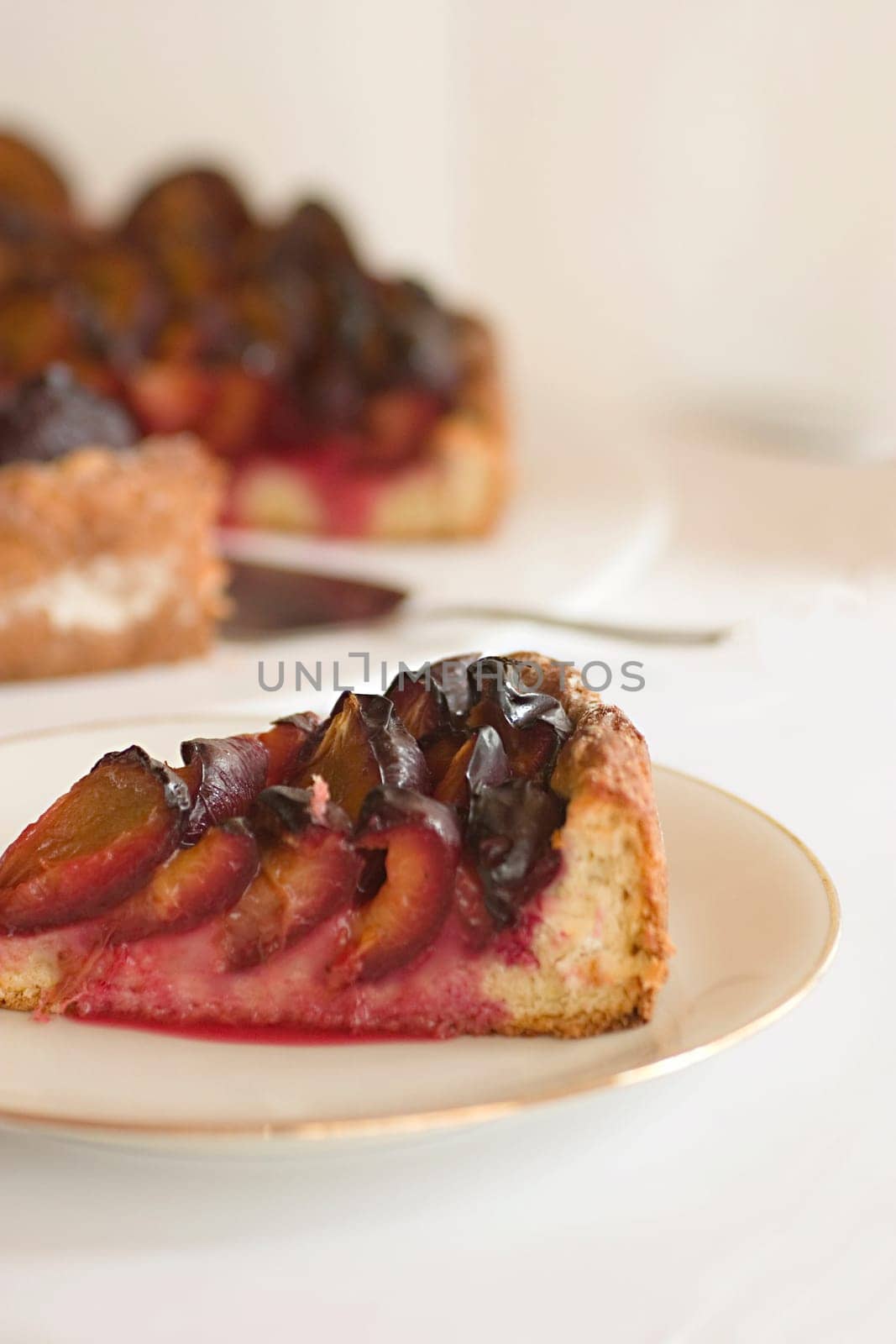 Plum cake made from fresh plums