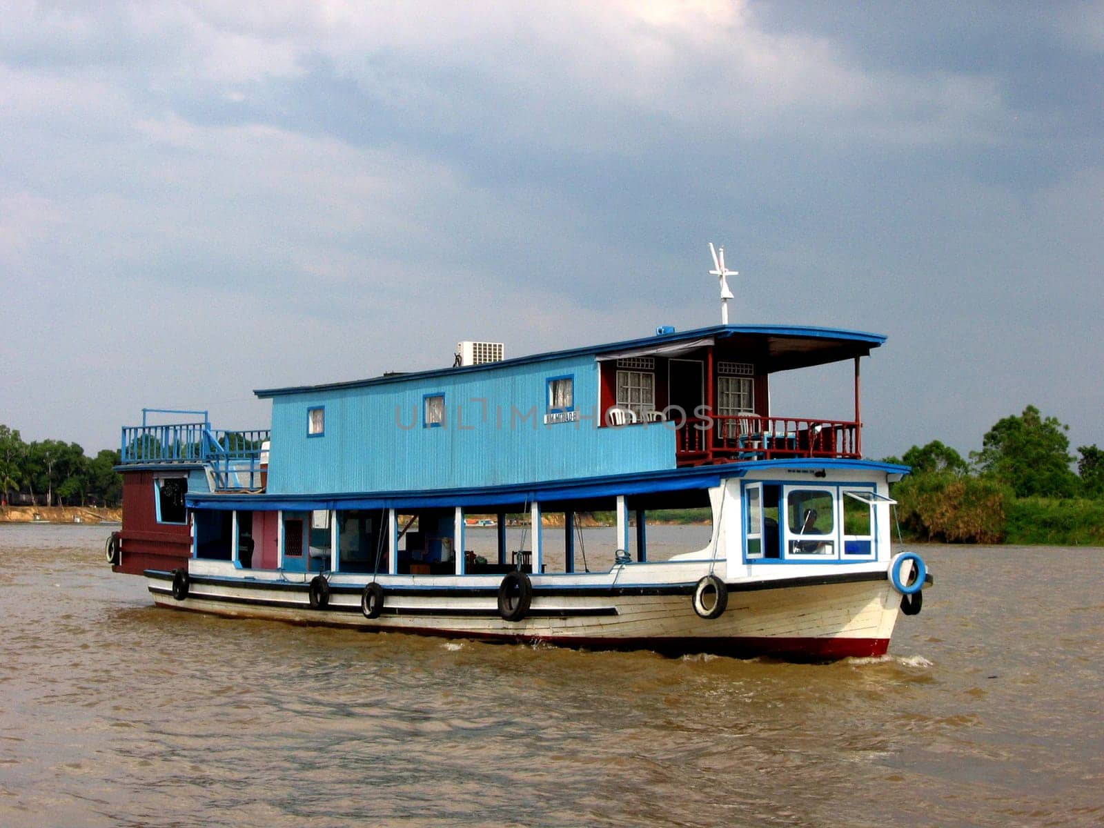 My wife and I had rented this houseboat for a few days in Borneo.