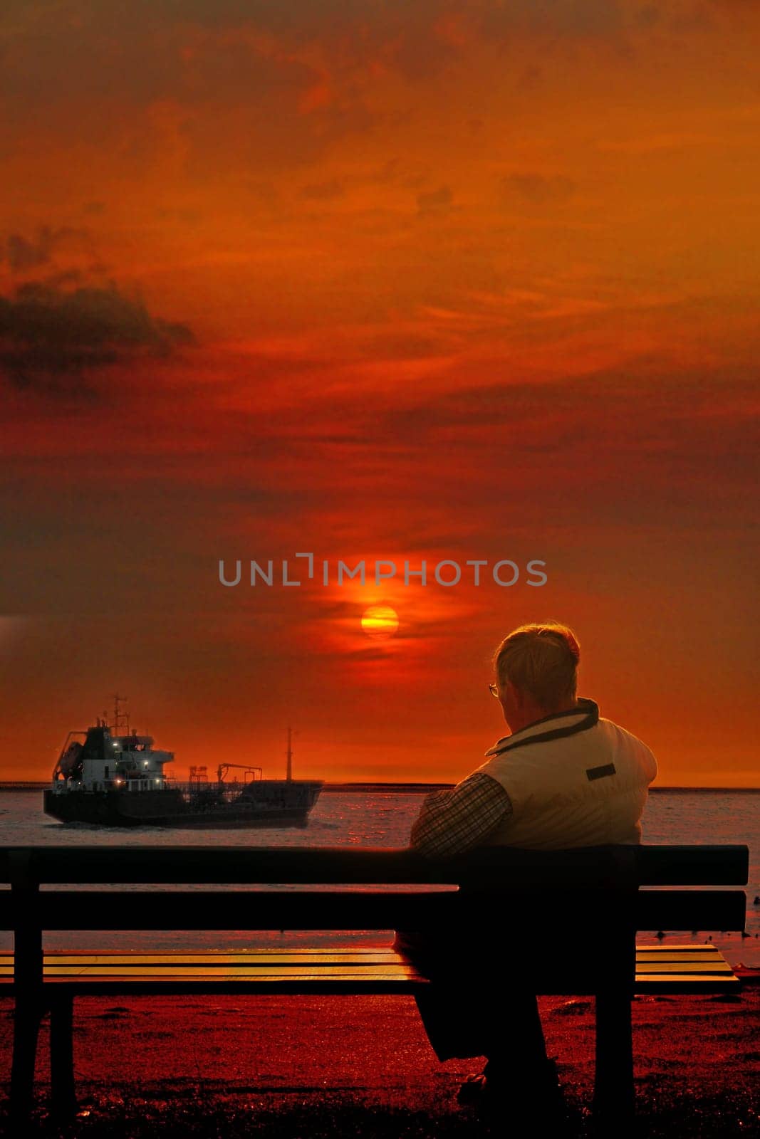 ... when old "sea dogs"" have to stay on land... Our father,taken in Bremerhaven/Seebäderkaje."