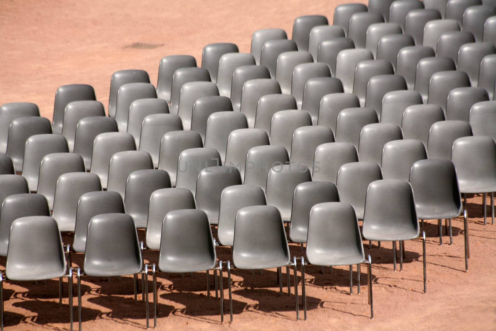 Gray plastic chairs