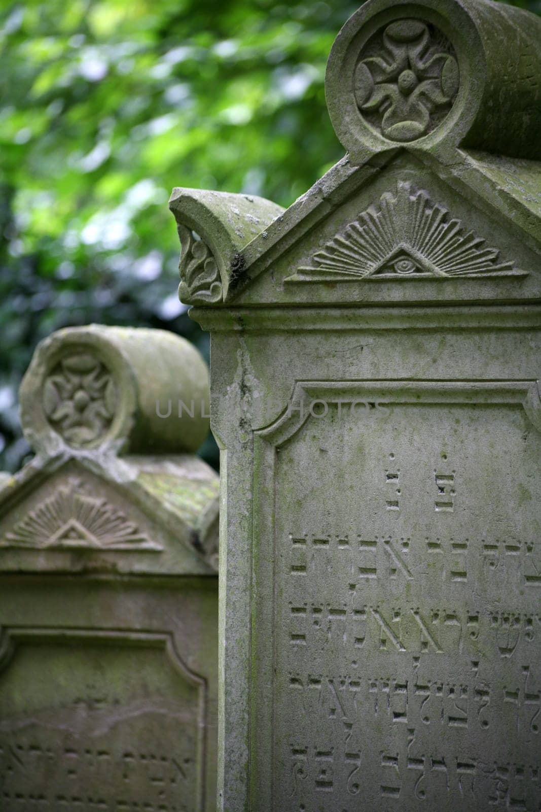 Gravestones in an old Jewish cemetery