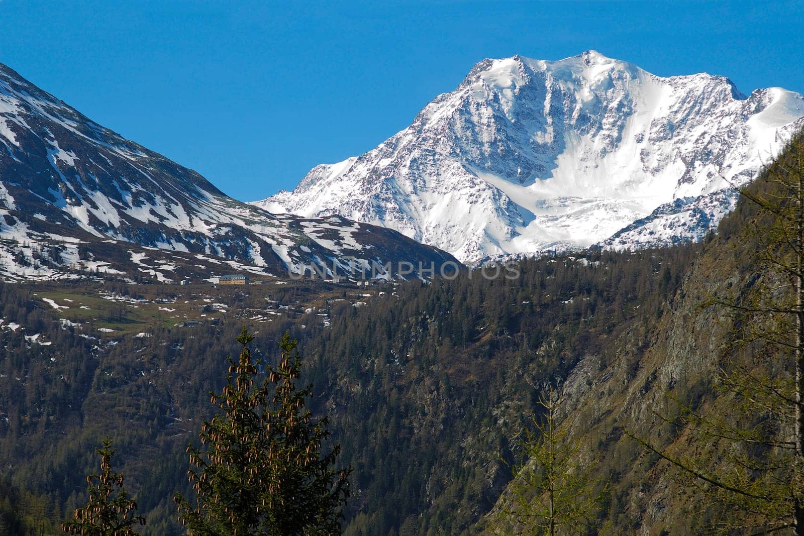 On the Simplon Pass with Fletschhorn (3993 m),Valais,Switzerland