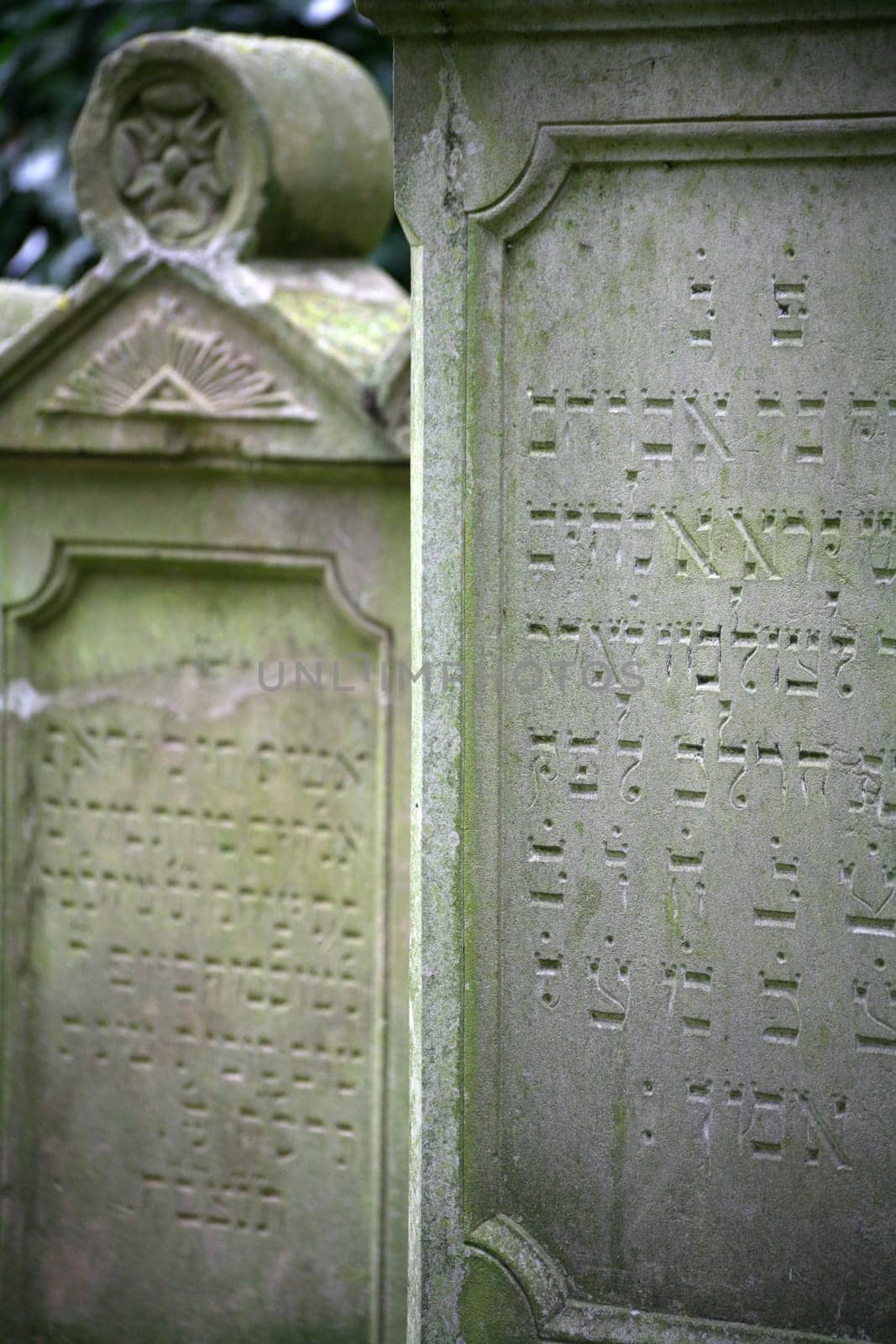 Gravestones in an old Jewish cemetery