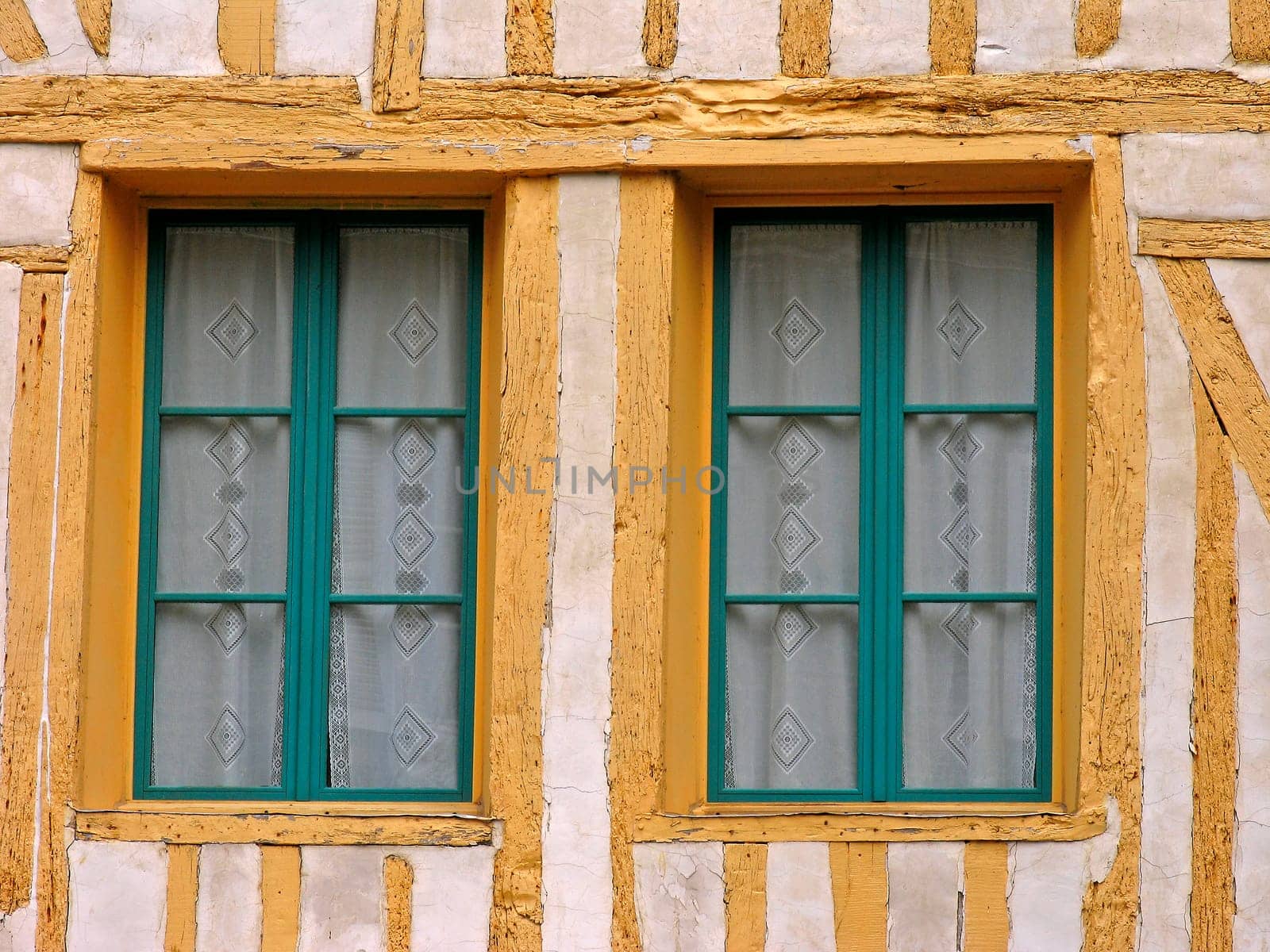 Brittany,Dinan,half-timbered house detail
