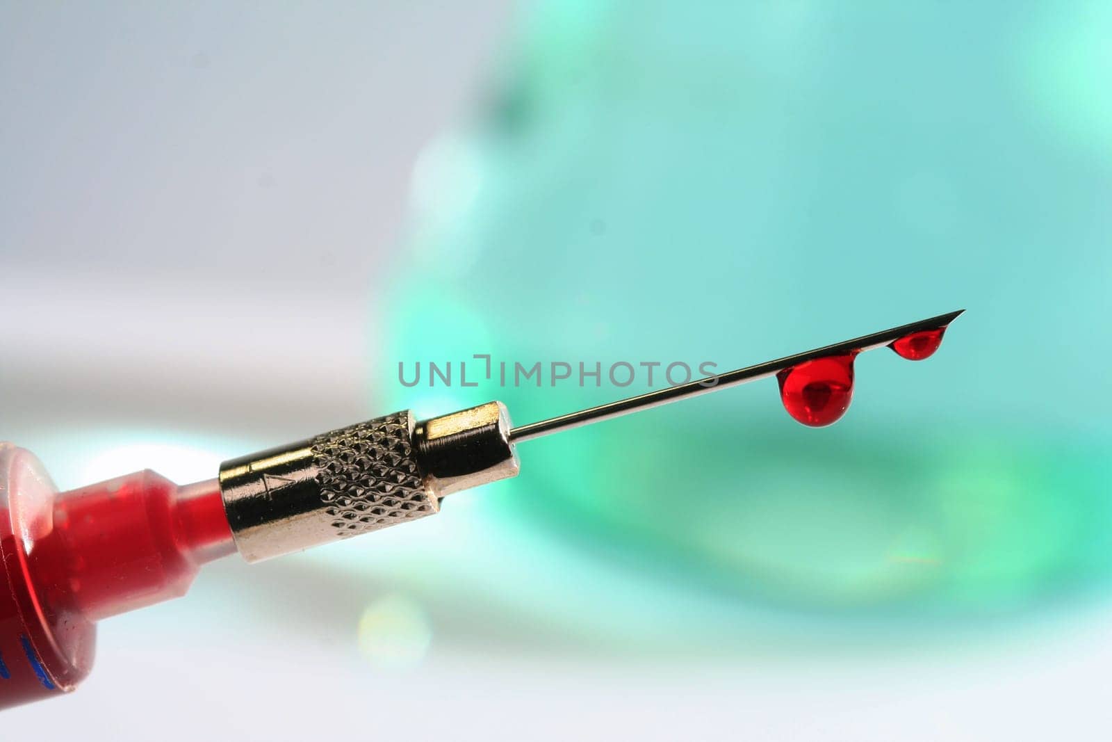 red blue-green and liquid