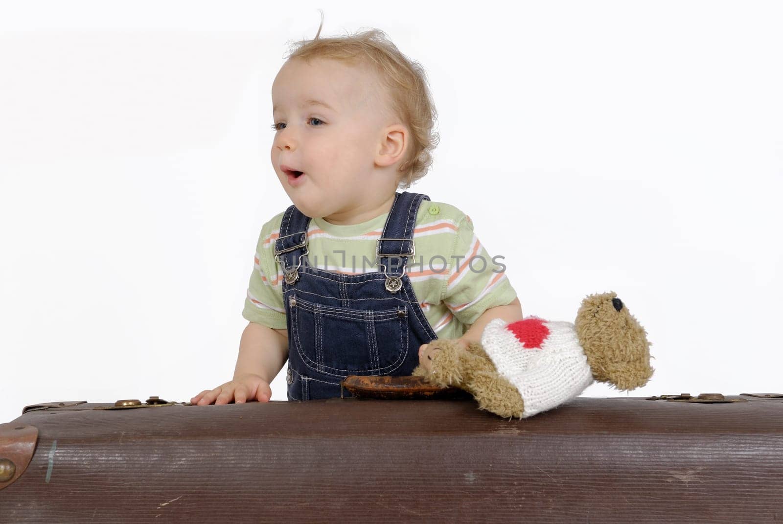 Astonished toddler. Studio recording