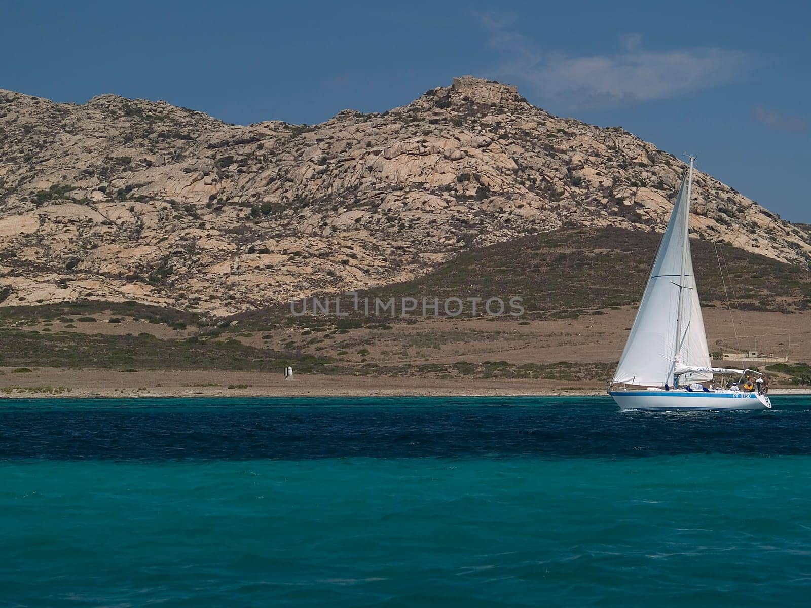 Sailing off the island of "Asinara"" Sardinia"