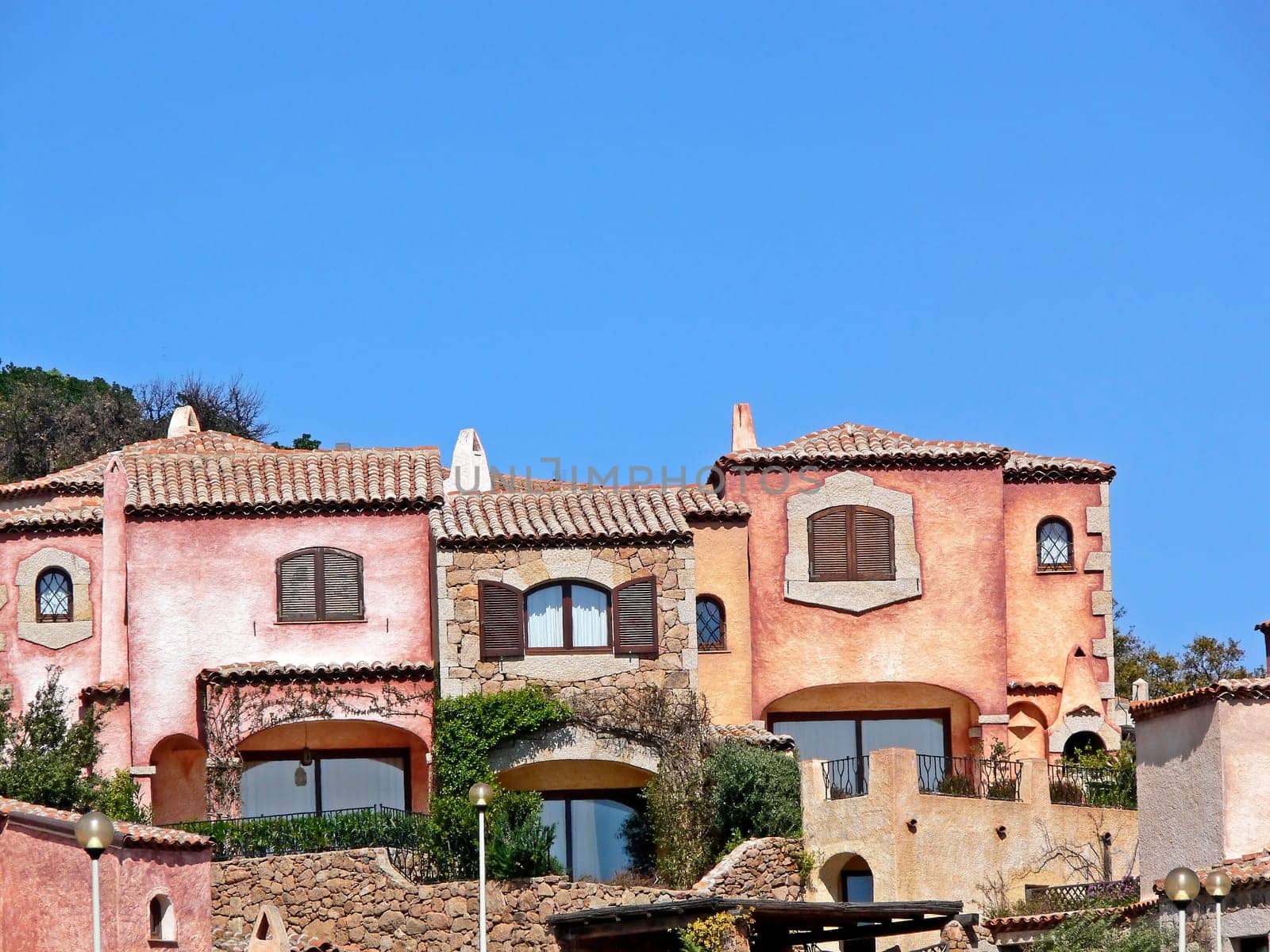 Saedinia,Cannigione,Golfo di Arzachena,houses in pastel colors,pastel shades
