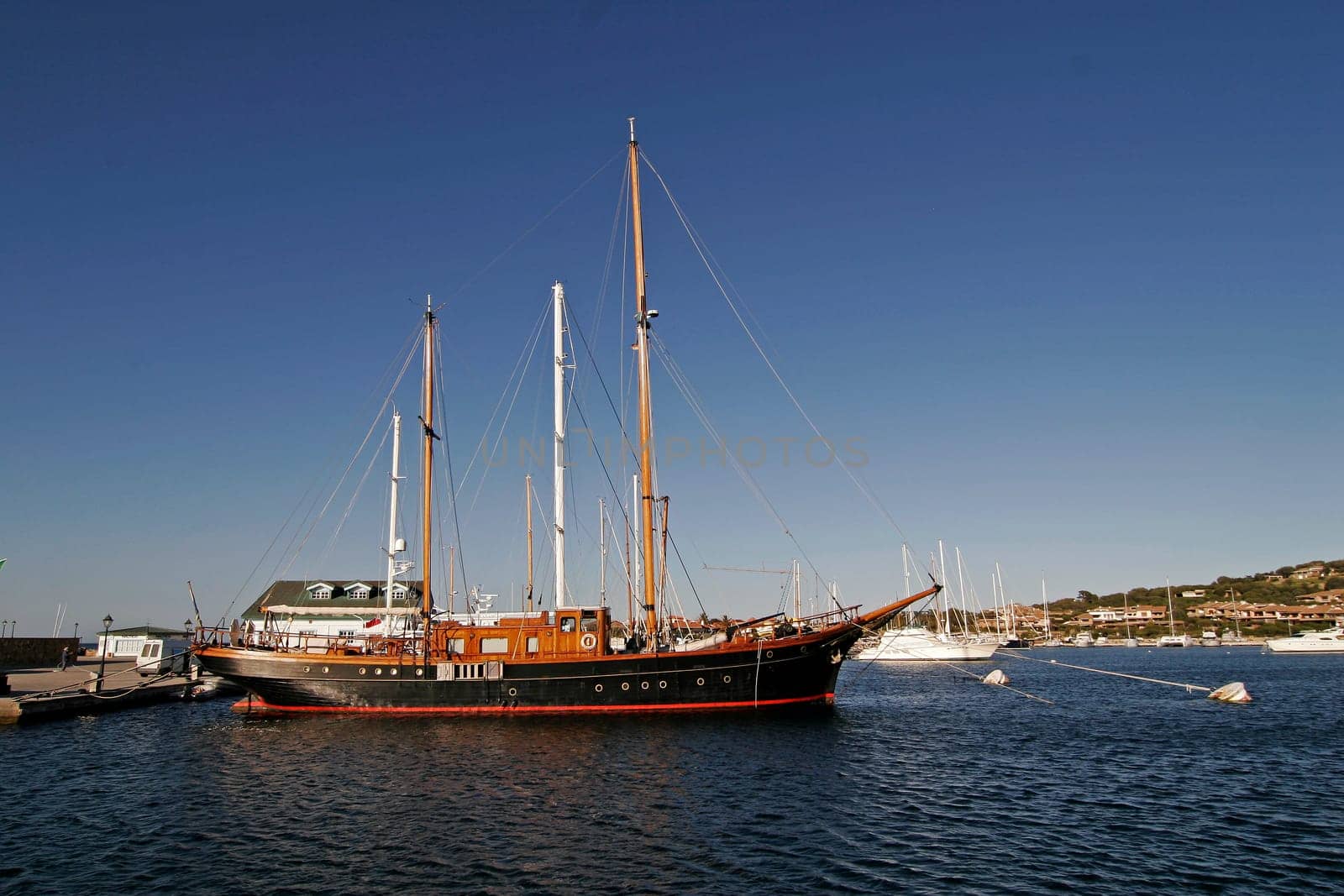 Porto Rotondo,At the port,sailing ship