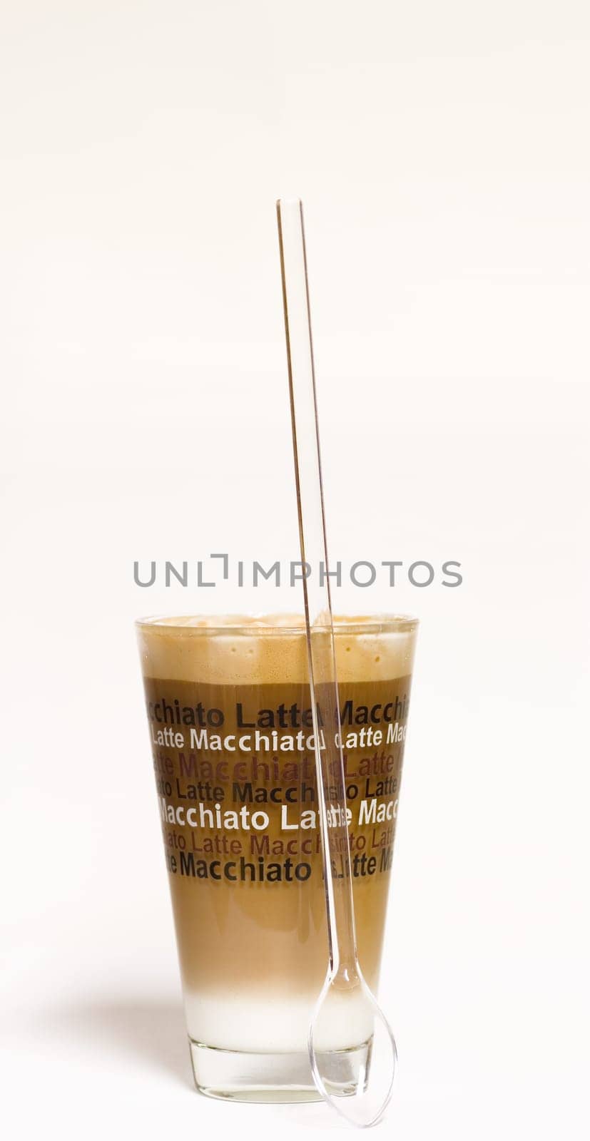 Latte macchiato in a glass