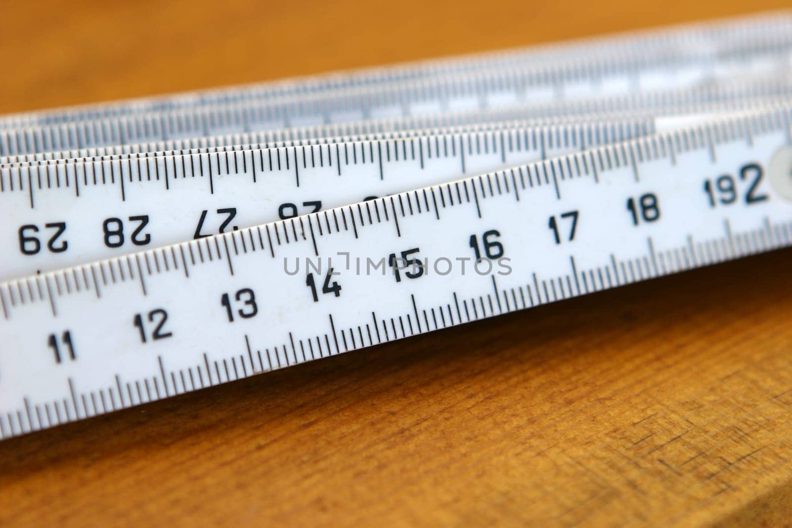 Double meter on a wooden table