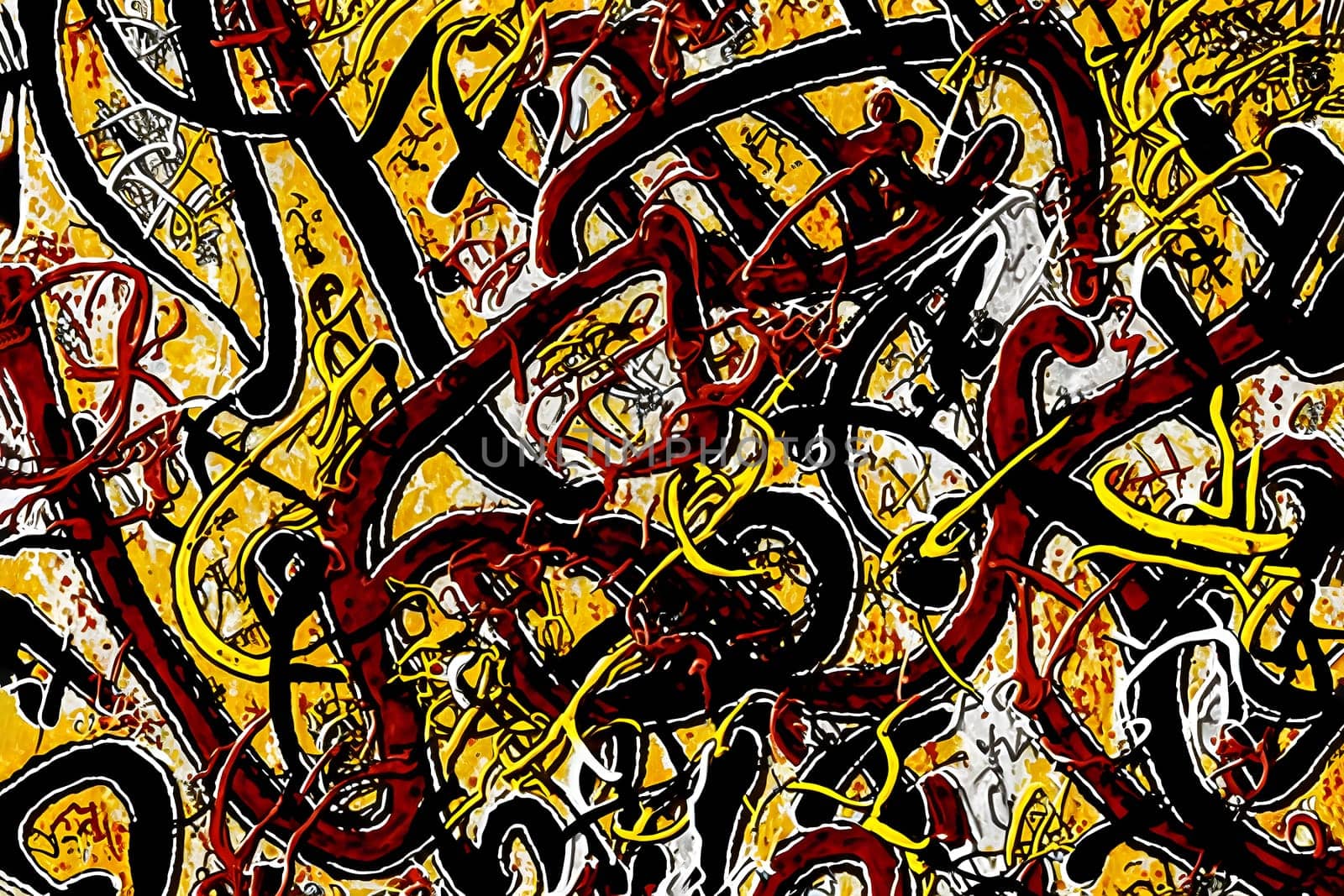 abstract 2d art of chaotic lines, neural network generated art by z1b