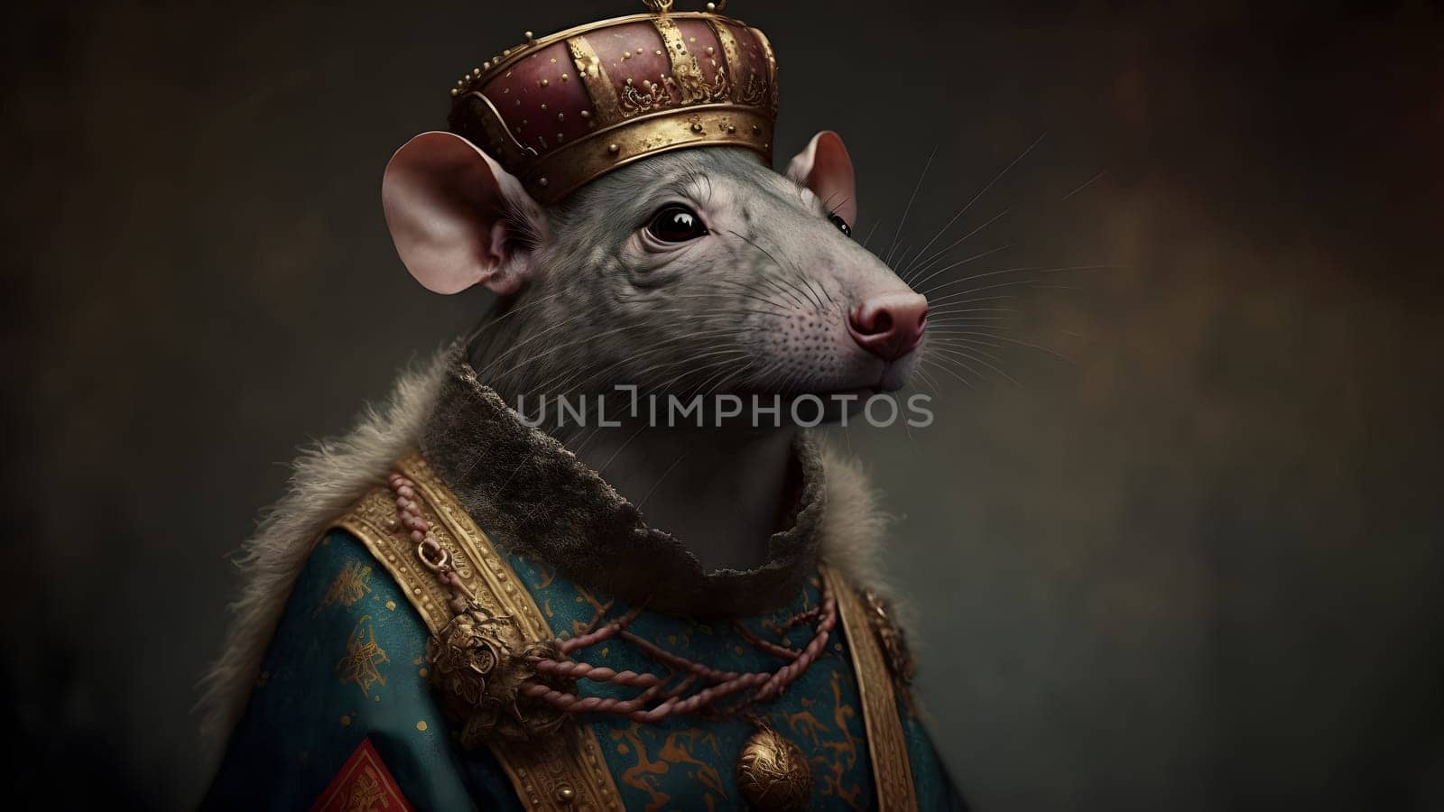 rat king medieval portrait, neural network generated art by z1b