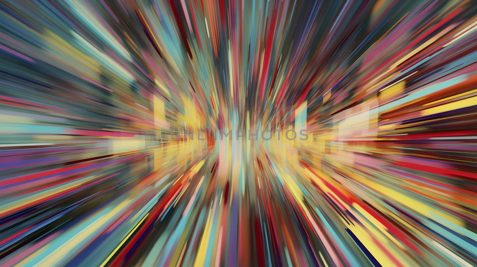 Abstract speed motion blur striped glitchy distorted background and wallpaper. Neural network generated in May 2023. Not based on any actual scene or pattern.