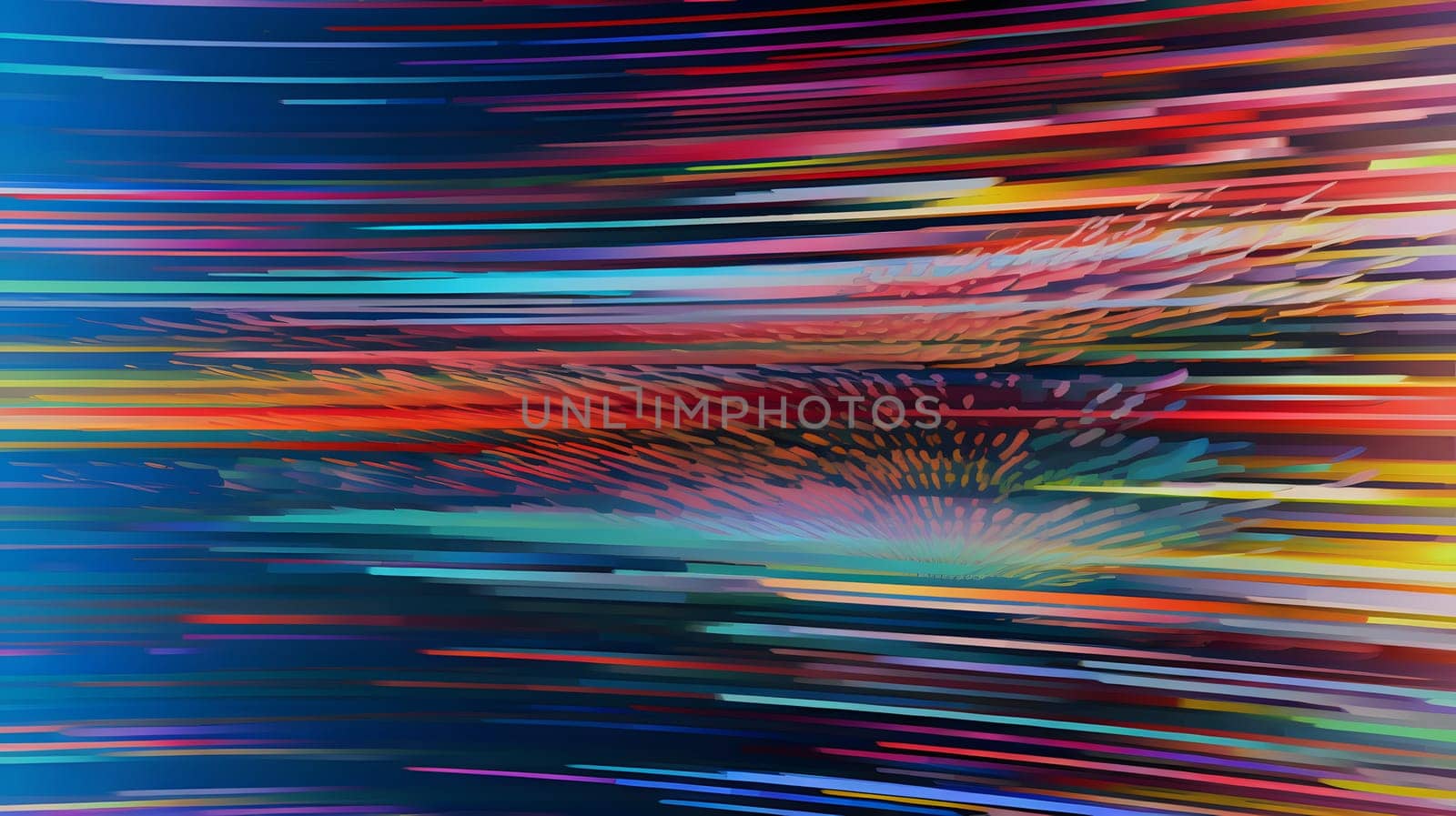 Abstract speed motion blur striped glitchy distorted background and wallpaper. Neural network generated in May 2023. Not based on any actual scene or pattern.