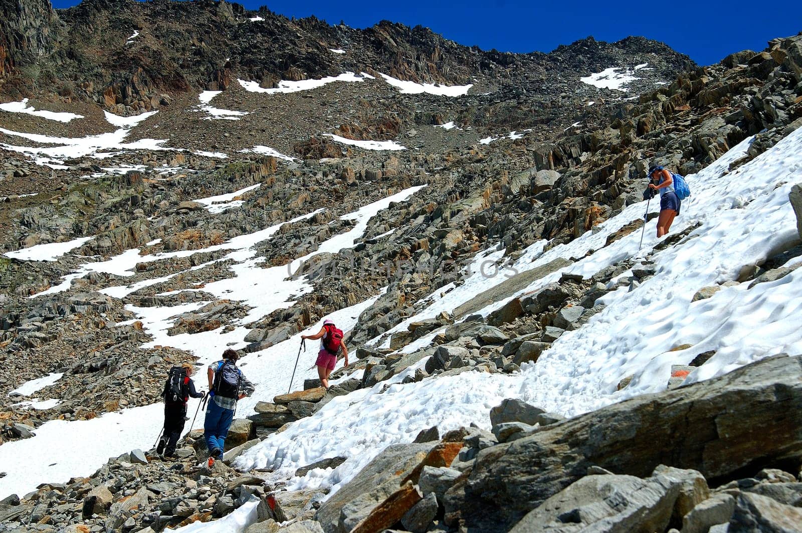 Mountain hike in the Alps