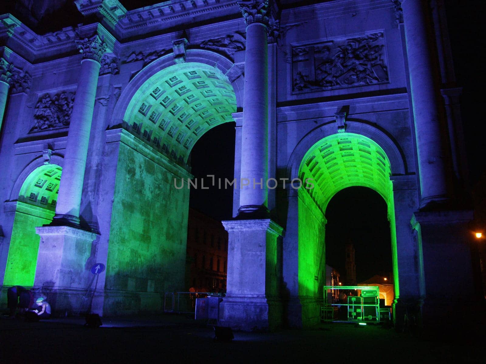 Victory Gate at night