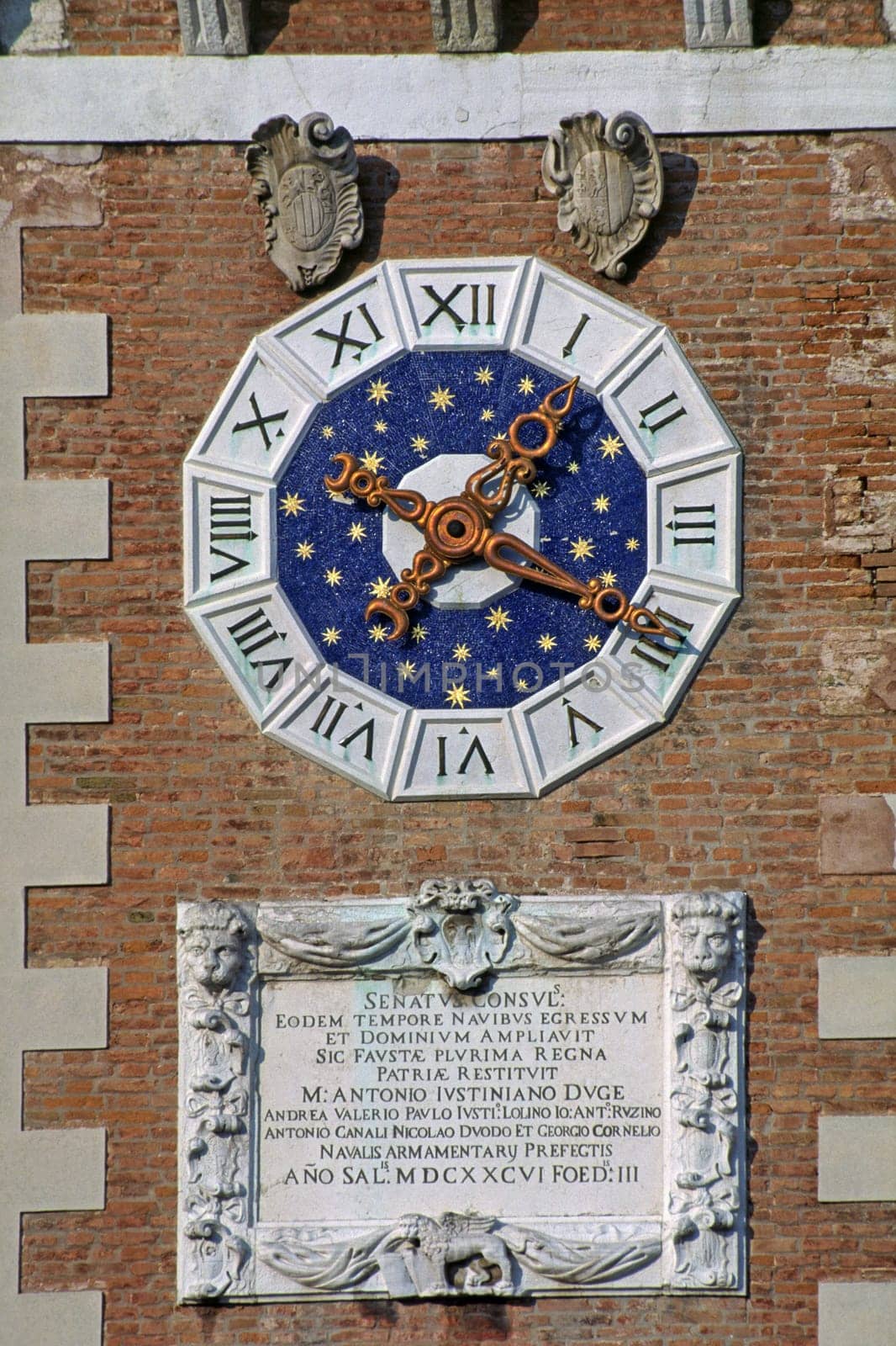 Venice,building detail with clock