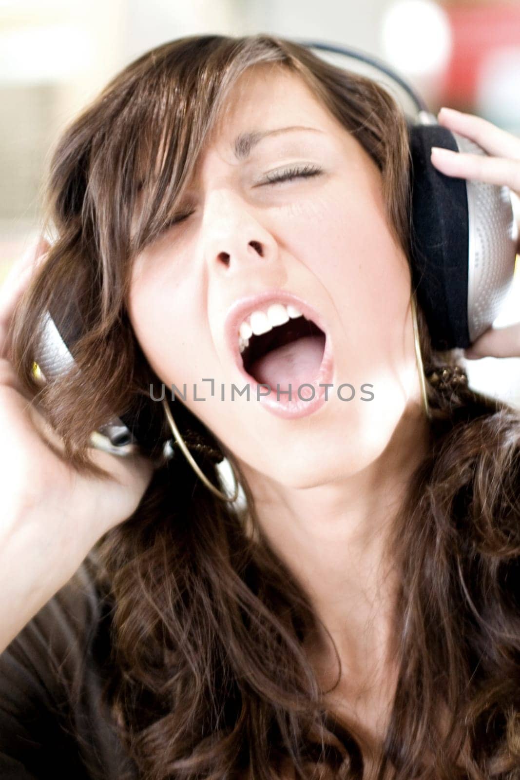 Woman listening to music