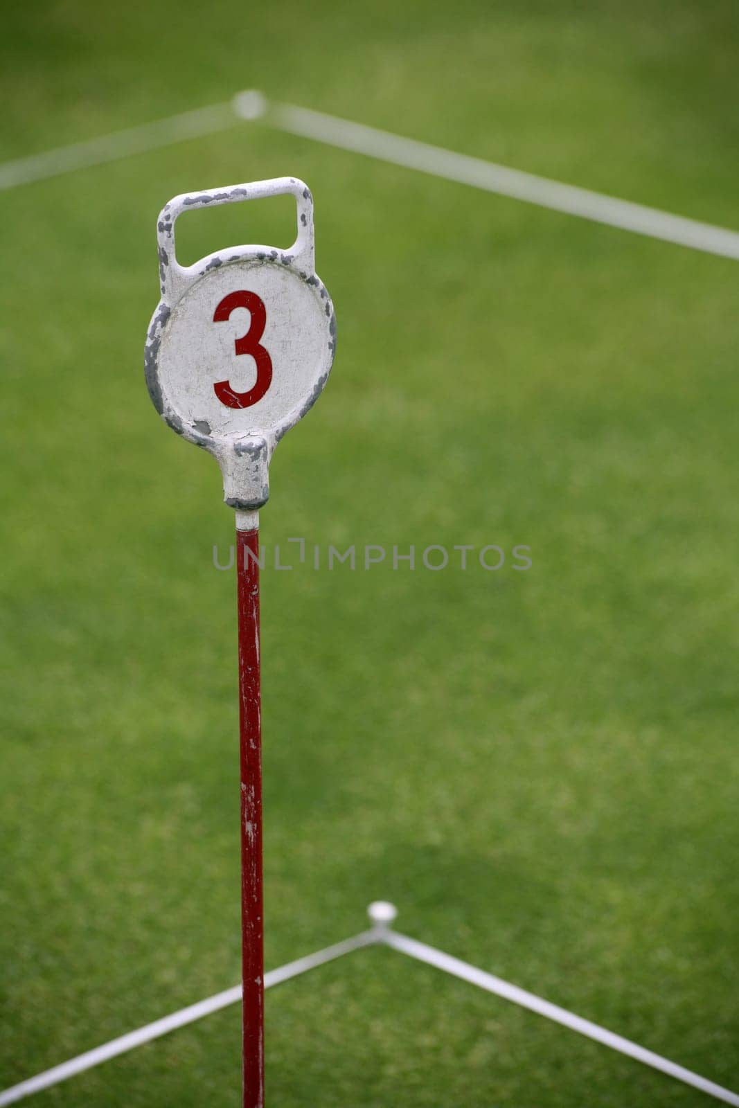 Marker sign on a golf course