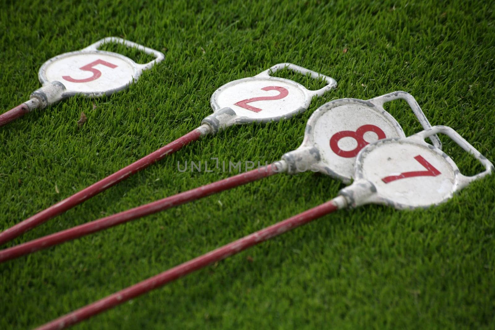 Marker boards on a golf course