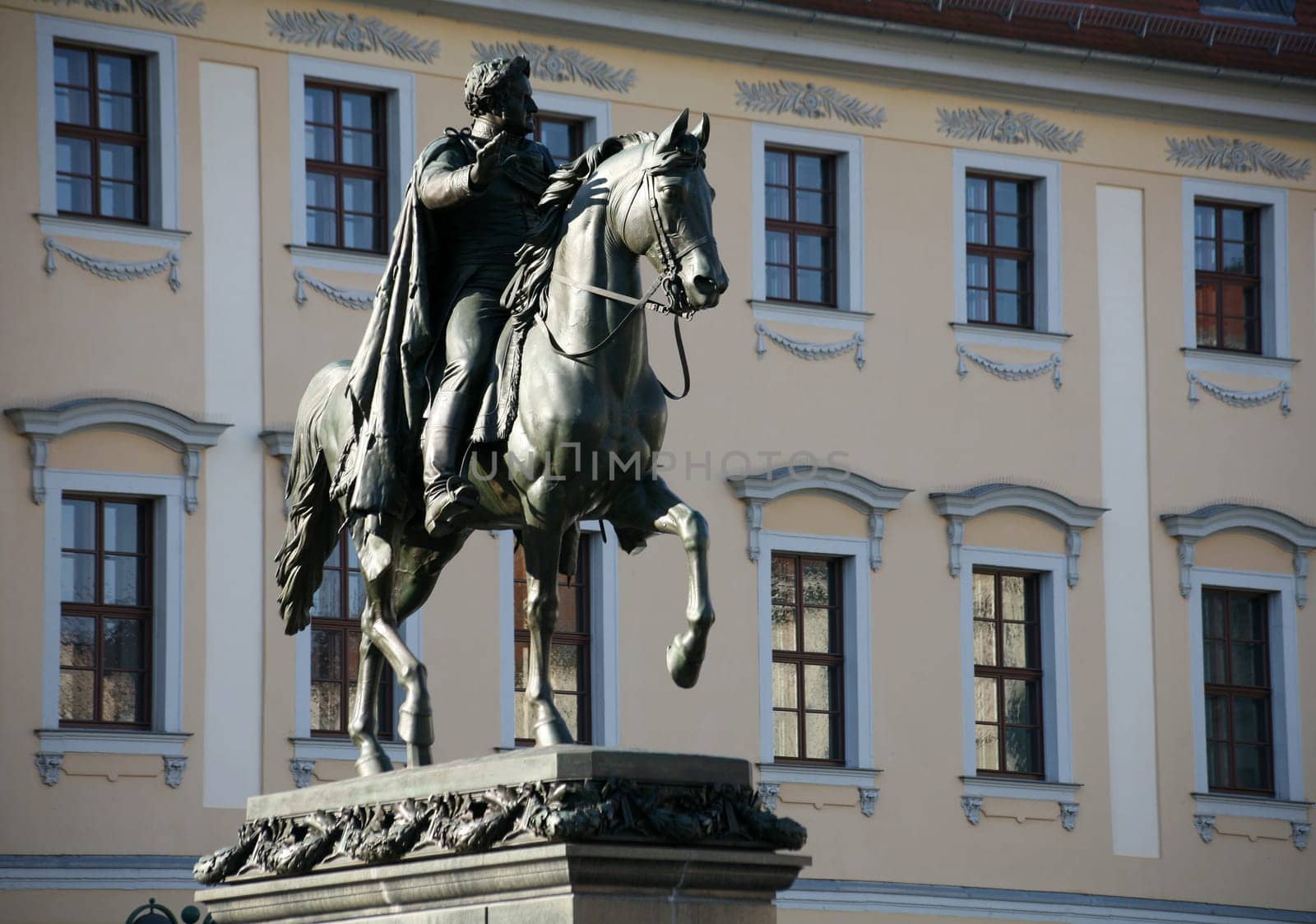 Equestrian statue on the Platz der Republik in Weimar