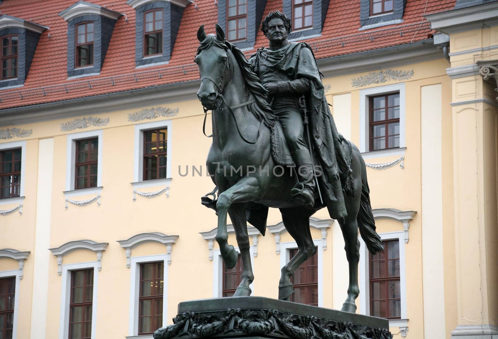 Equestrian statue on the Platz der Republik in Weimar
