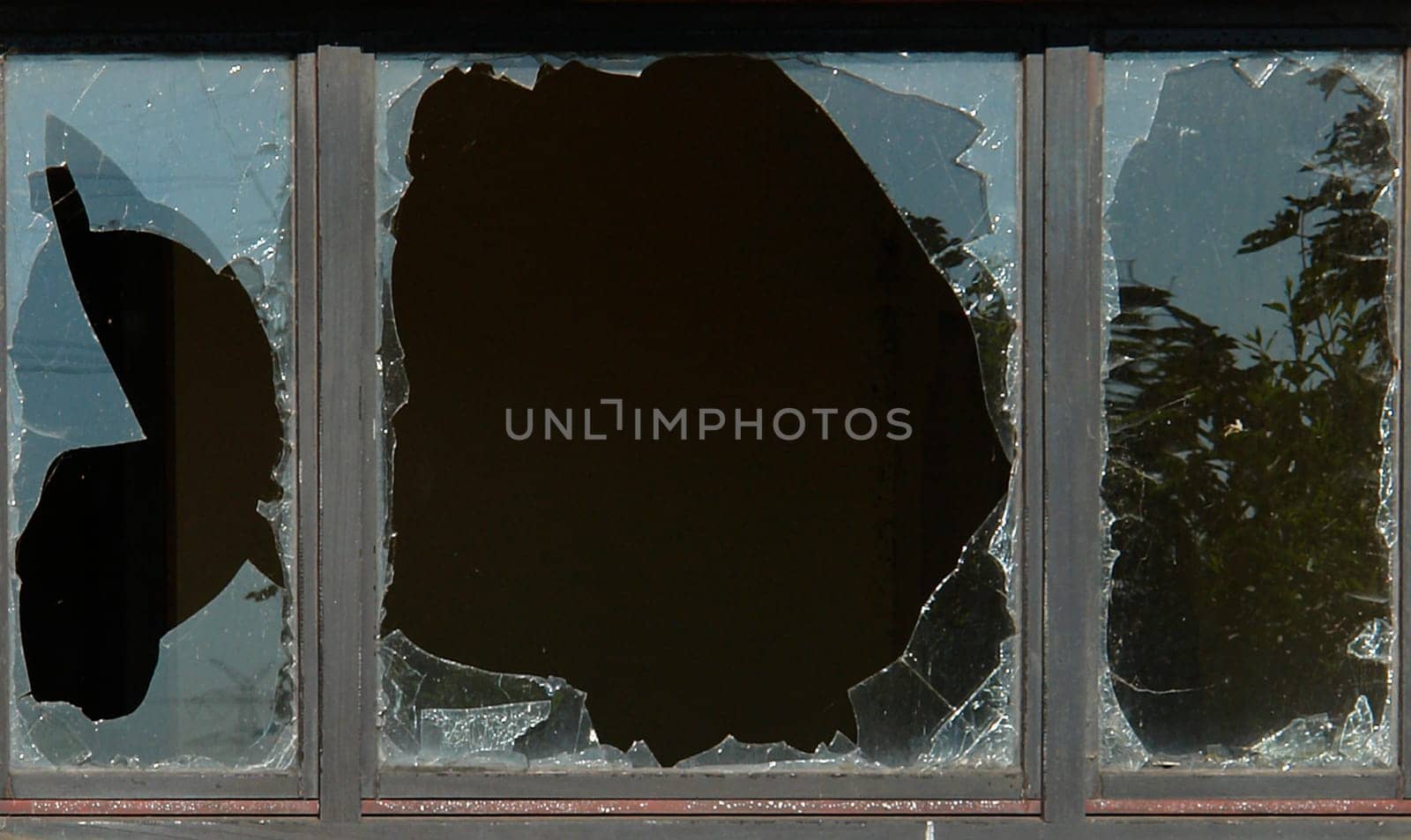 smashed window