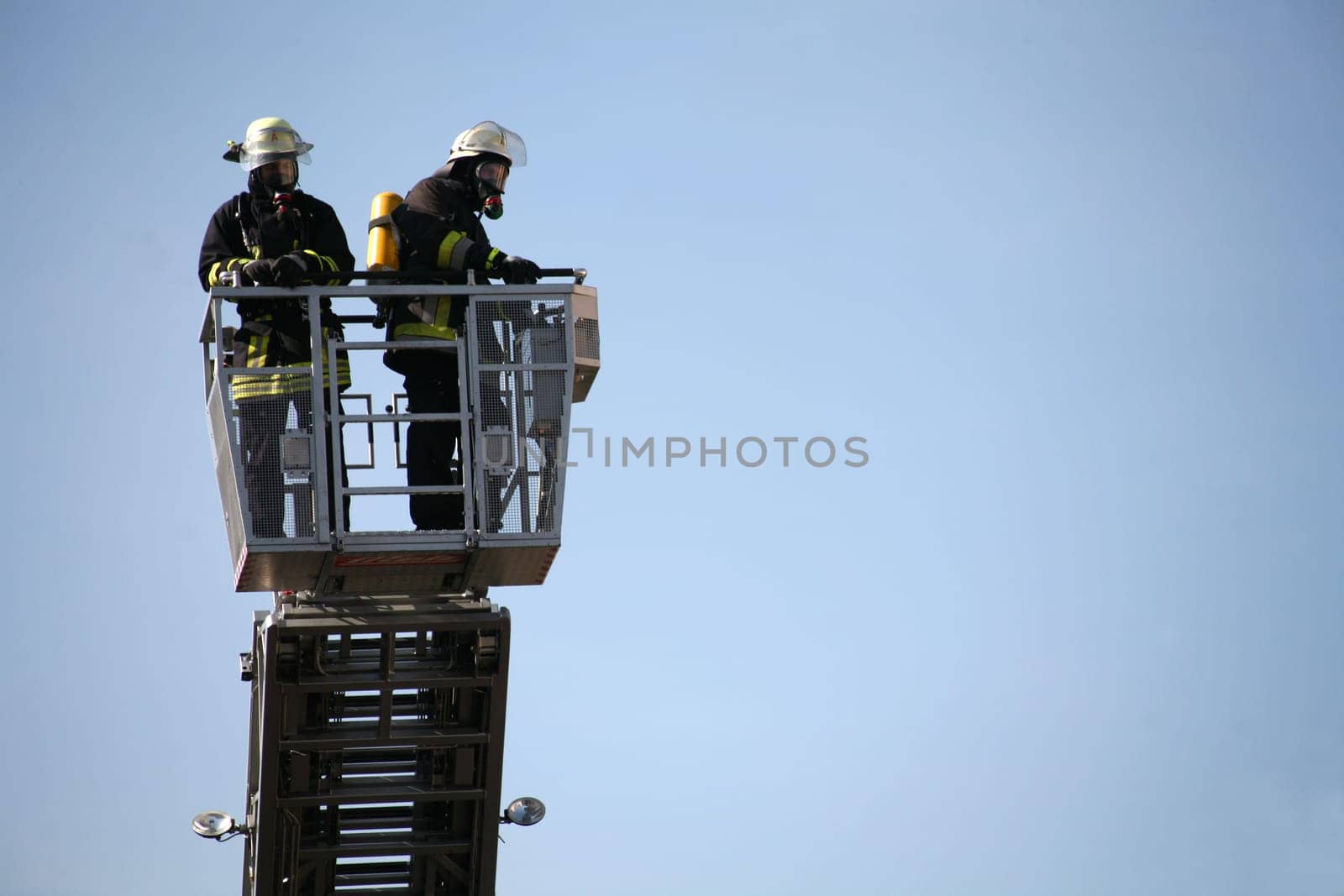 Firefighters during a rescue drill