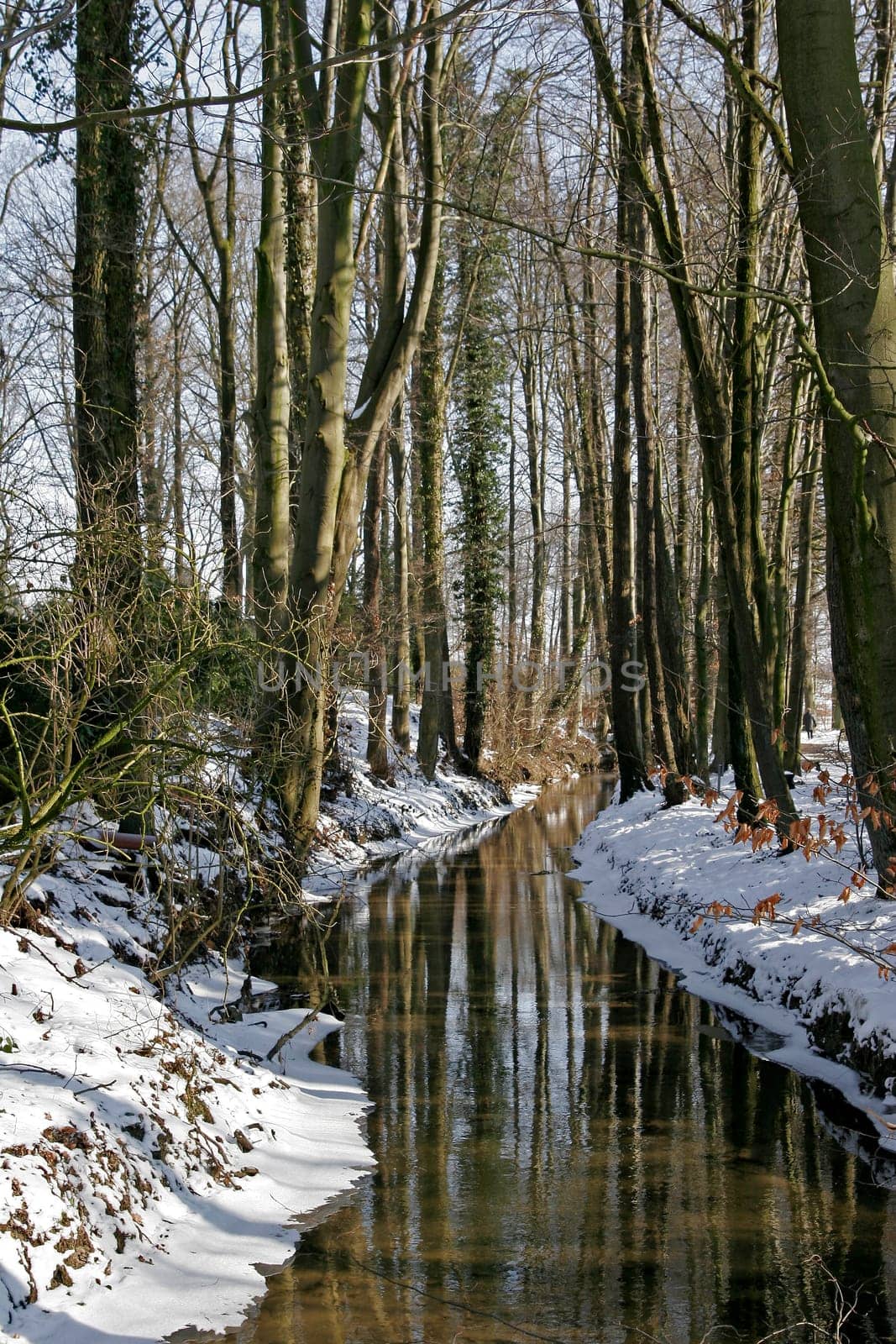 River landscape in winter,Düte,GMHütte