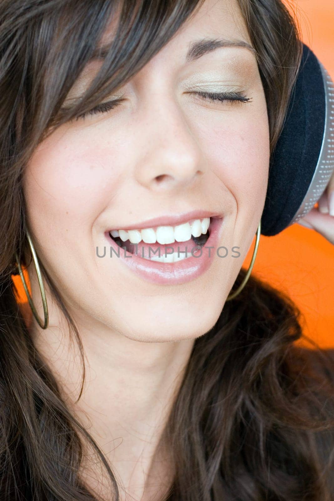 Woman listening to music