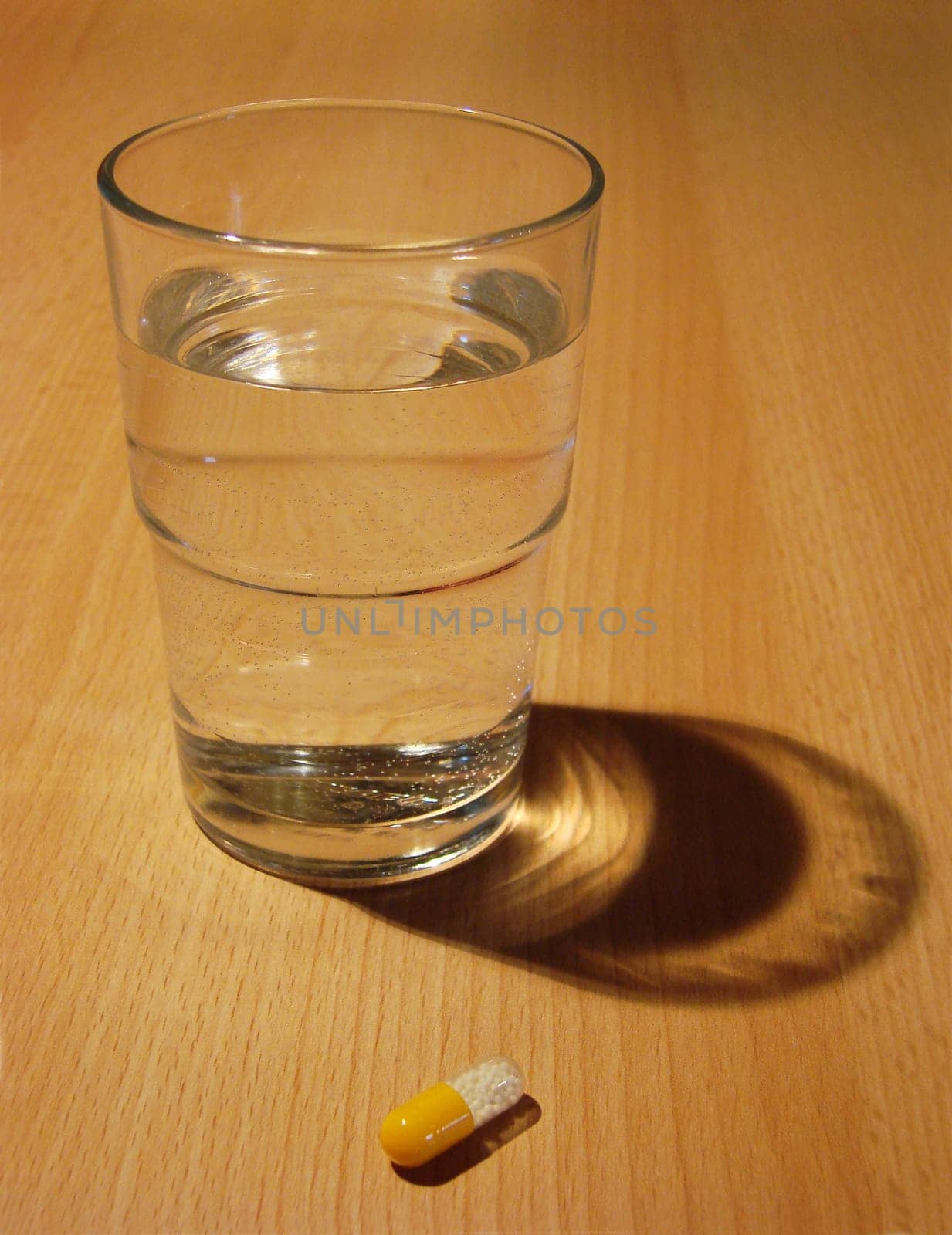 Capsule and water