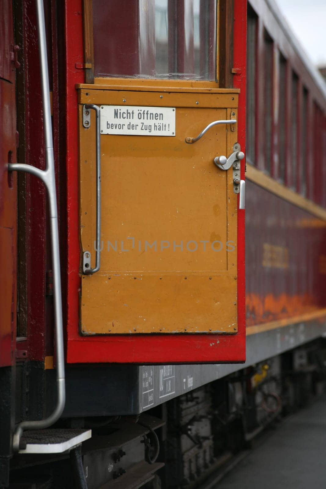 Door of a historic railway carriage